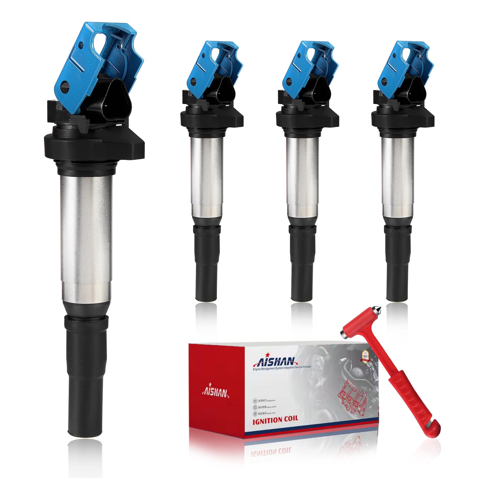 Aishan Set Of 4 Ignition Coil Pack Compatible With Mini Cooper Countryman Paceman L4 1.6L Dohc Sohc | Replace# Uf598,12137575010