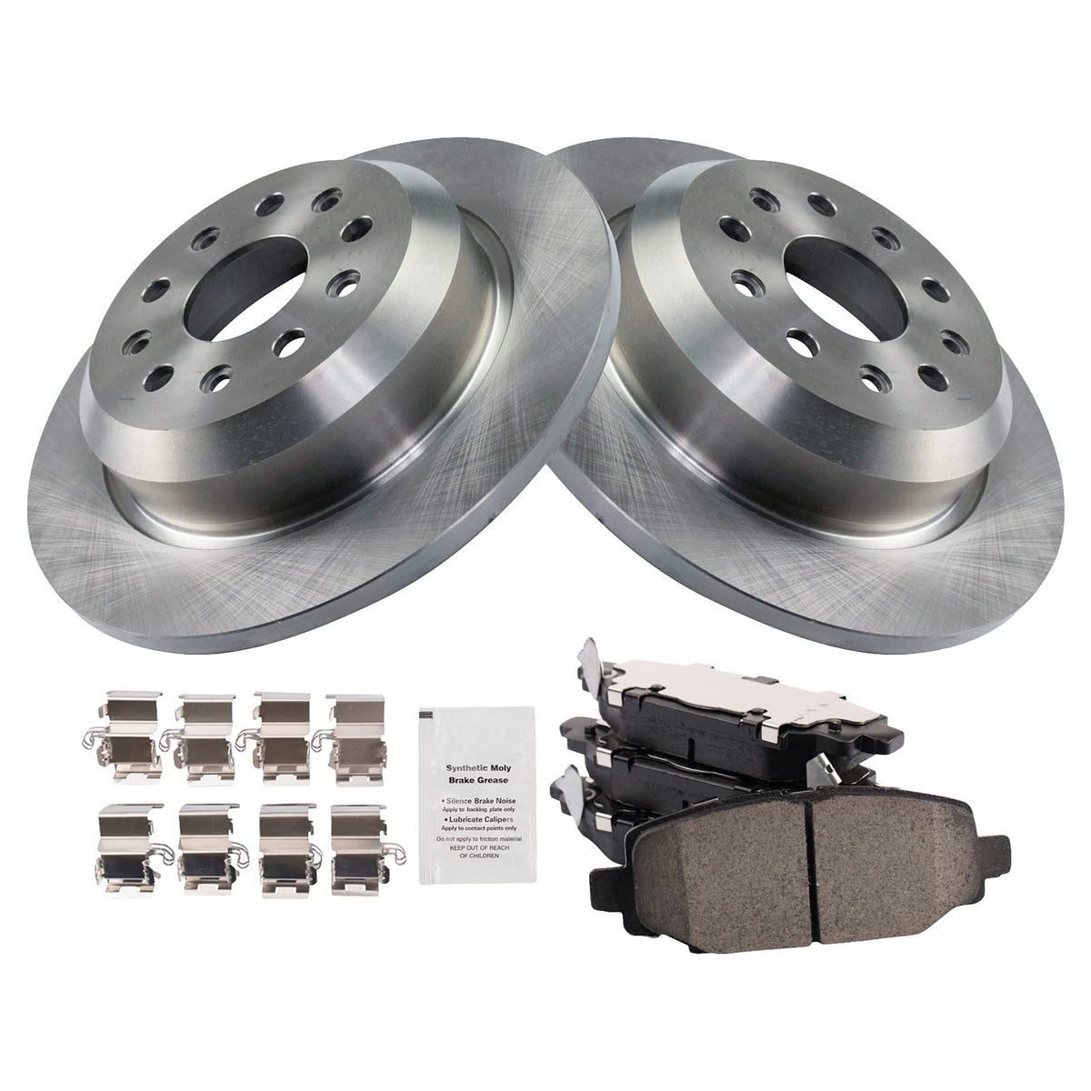 Trq Rear Brake Pad & Rotor Kit Brake Pads Brake Rotor Ceramic Compatible With 2018-2020 Jeep Wrangler