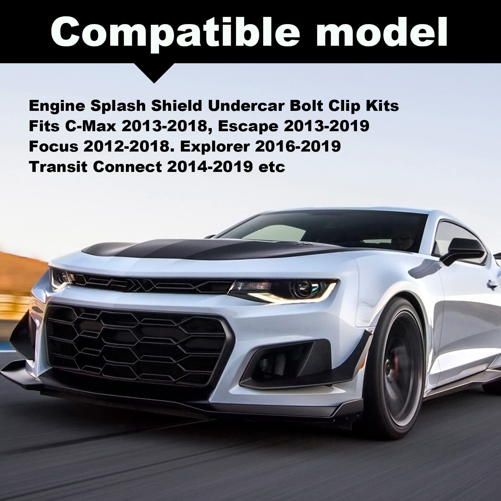 30Pcs Engine Splash Shield Guard Undertray Cover Screws Bolt Nut Clip, T30 Engine Undertray Screws Kit Compatible With Lincoln Mkc Ford Focus Fusion Escape Explorer C-Max Transit Connect