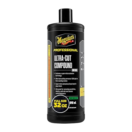 Meguiar’S M105 Mirror Glaze Ultra-Cut Compound, Ultra-Fast Cutting Compound For Cars, Remove Sanding Marks With Our Exclusive Super-Micro Abrasive Technology, 32 Oz.