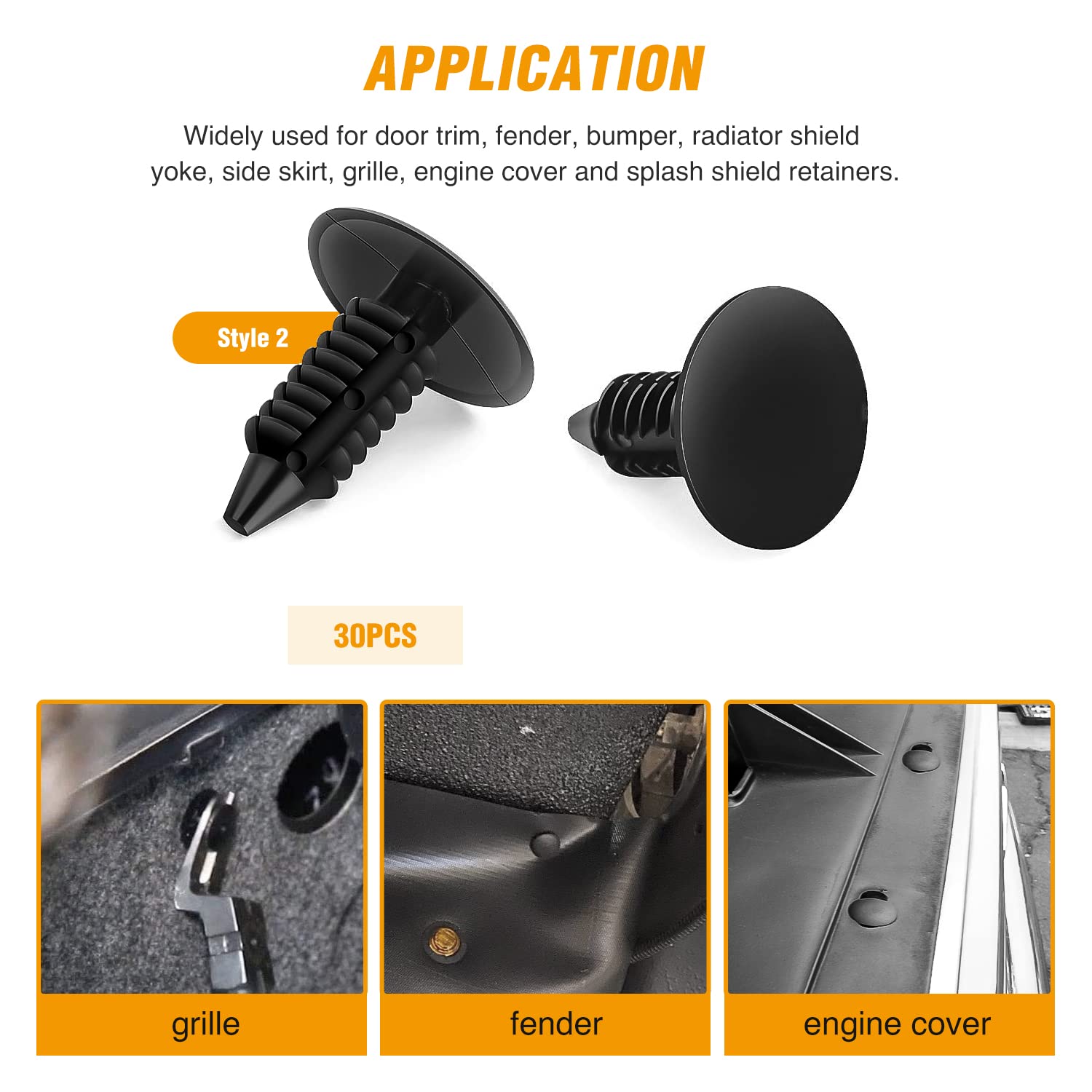 GOOACC 121PCS Fender Flare & Rocker Moulding Clip Assortment 6506007-AA 6030441 68039280-AA 6503598 Replacement for Jeep Wrangle