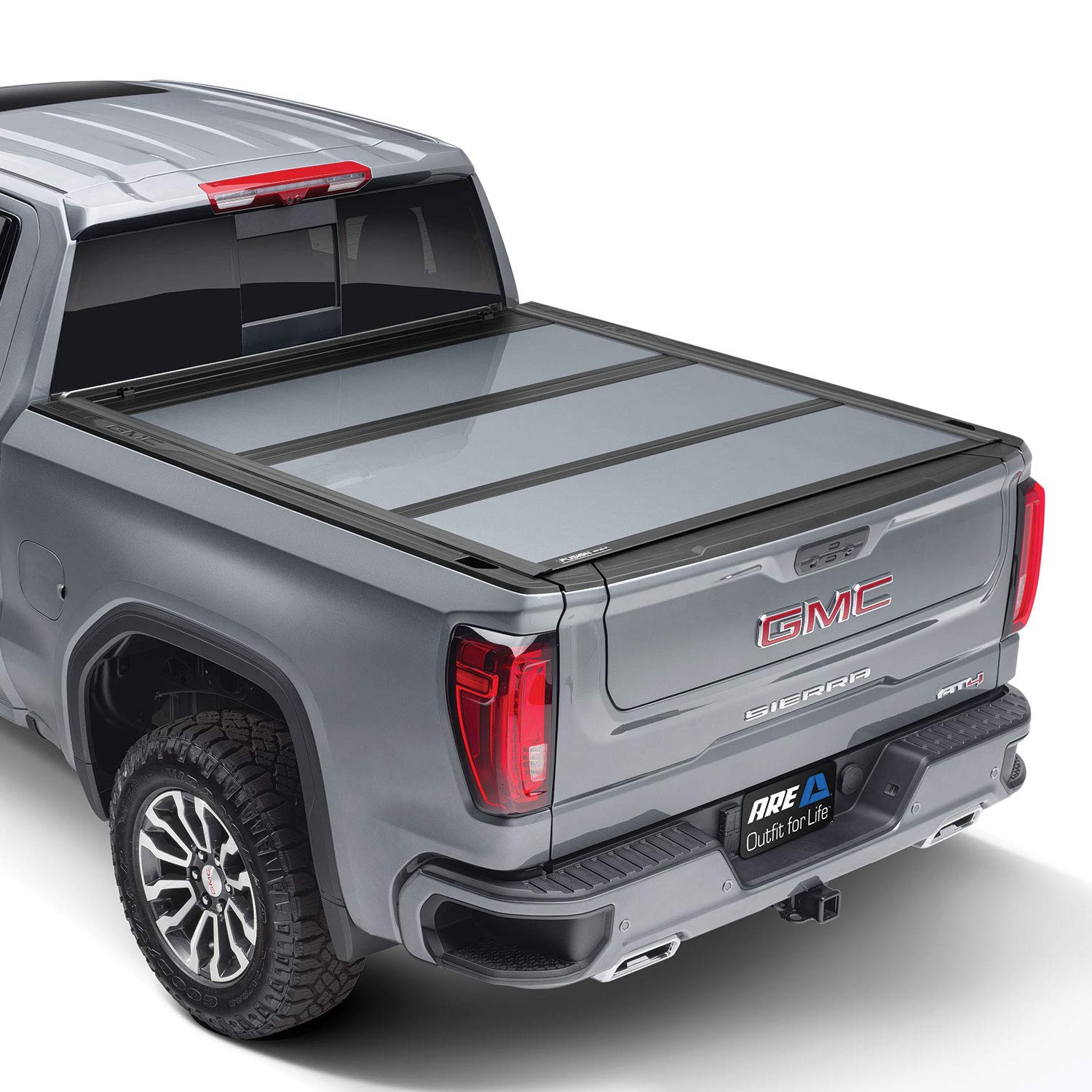 A.R.E. Fusion Painted Hard Fold Truck Bed Tonneau Cover | Ar12018L-Gan | Fits 2014 - 2019 Chevy/Gmc Silverado/Sierra (Does Not Fit Dually) 5' 8' Bed (69.3' ), Paint Code: Gan Silver Ice