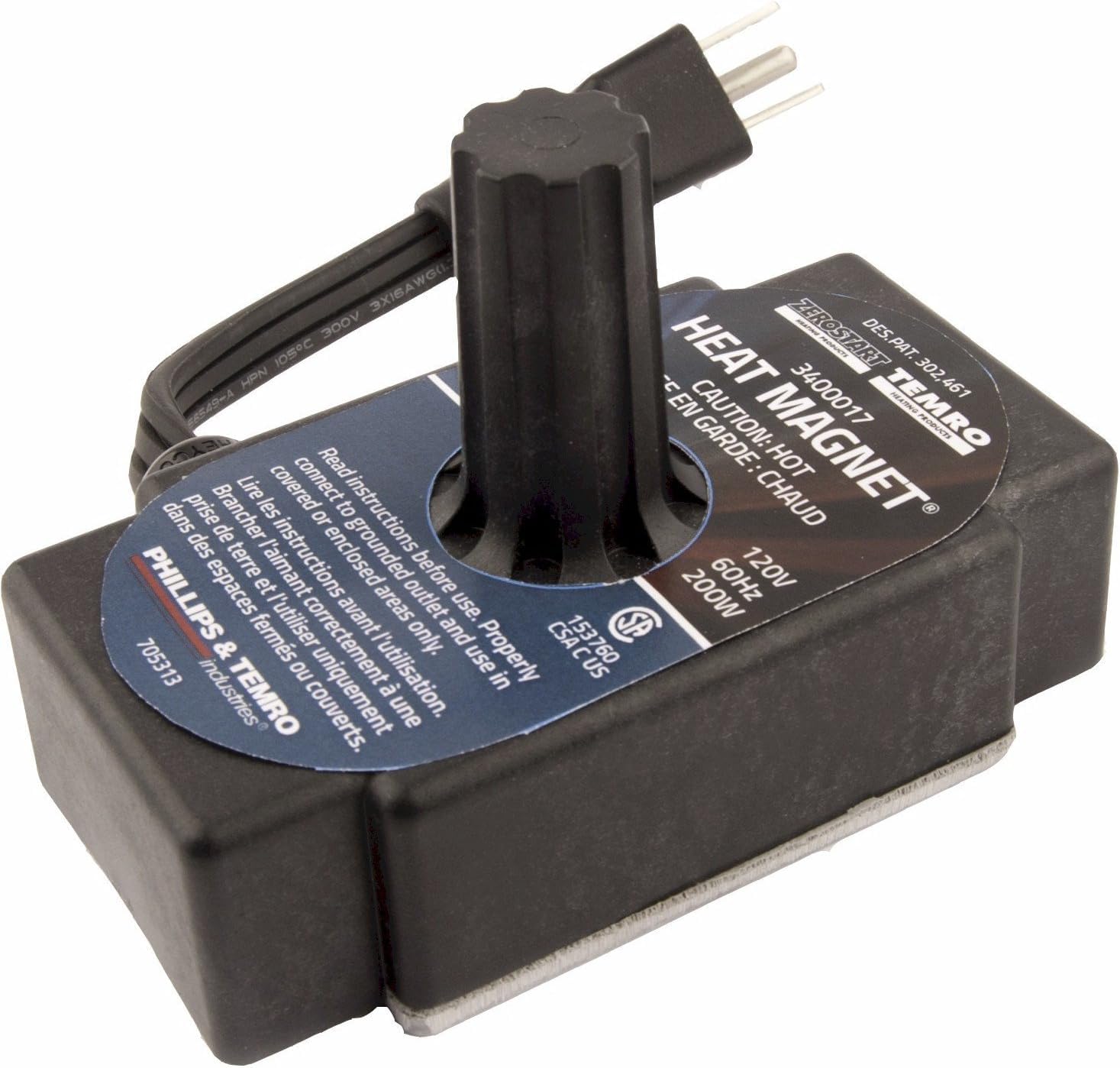 Zerostart 3400017 Portable Electric Heat Magnet Heater for Transmissions, Oil Pans and Small Engines | Magnetic Engine Block Hea