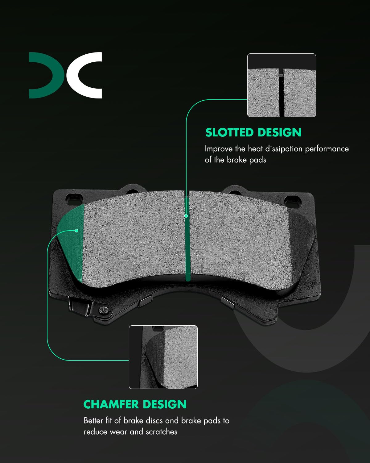 Scitoo D1303 Front Ceramic Brake Pads Sets Fit For Lexus Lx570 2008-2011 2013-2019,For Toyota For Land Cruiser 2008-2011 2013-20
