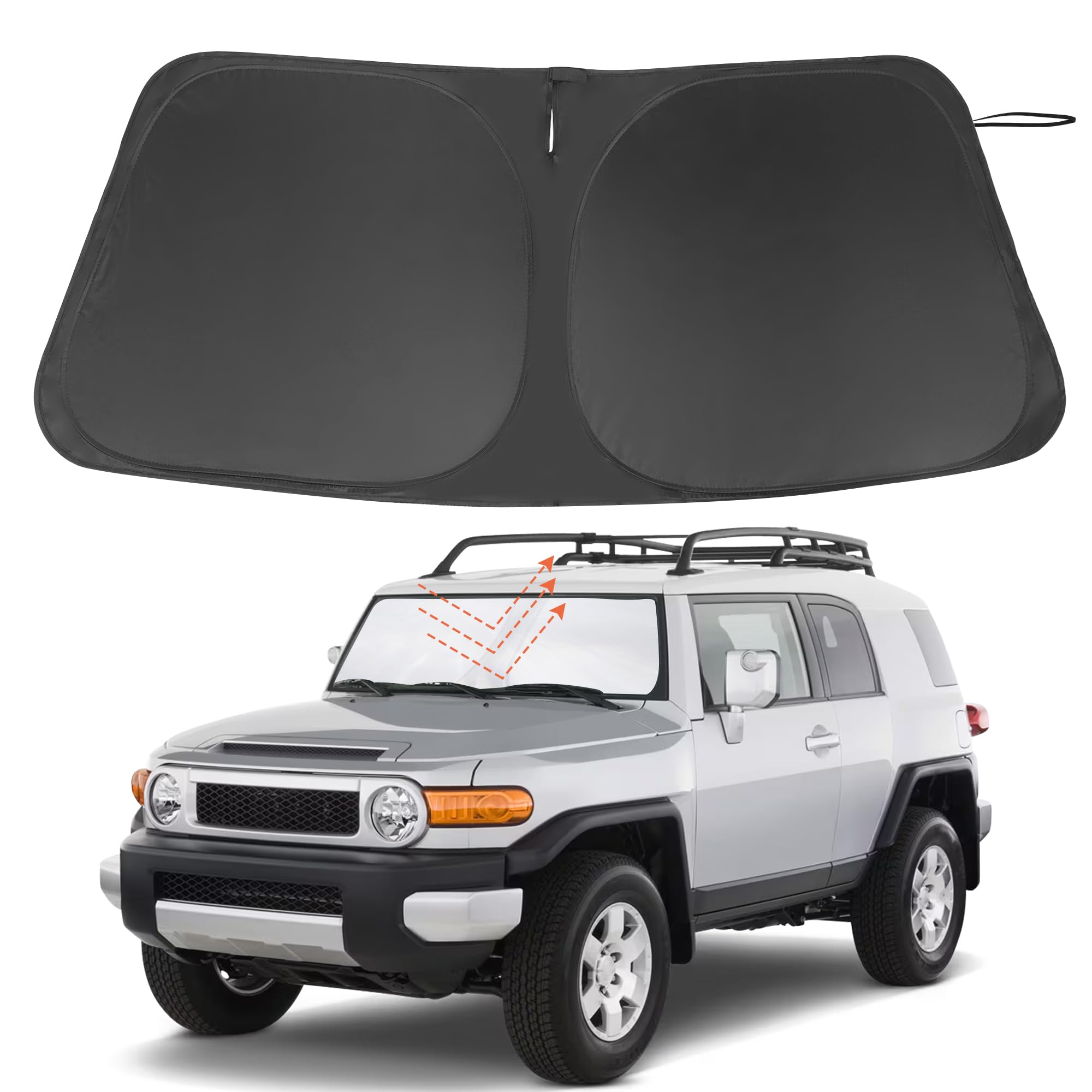 Windshield Sun Shade Custom Fit For 2007-2014 Toyota Fj Cruiser Sport Utility Accessories Foldable Sunshade Sun Blocker Protect