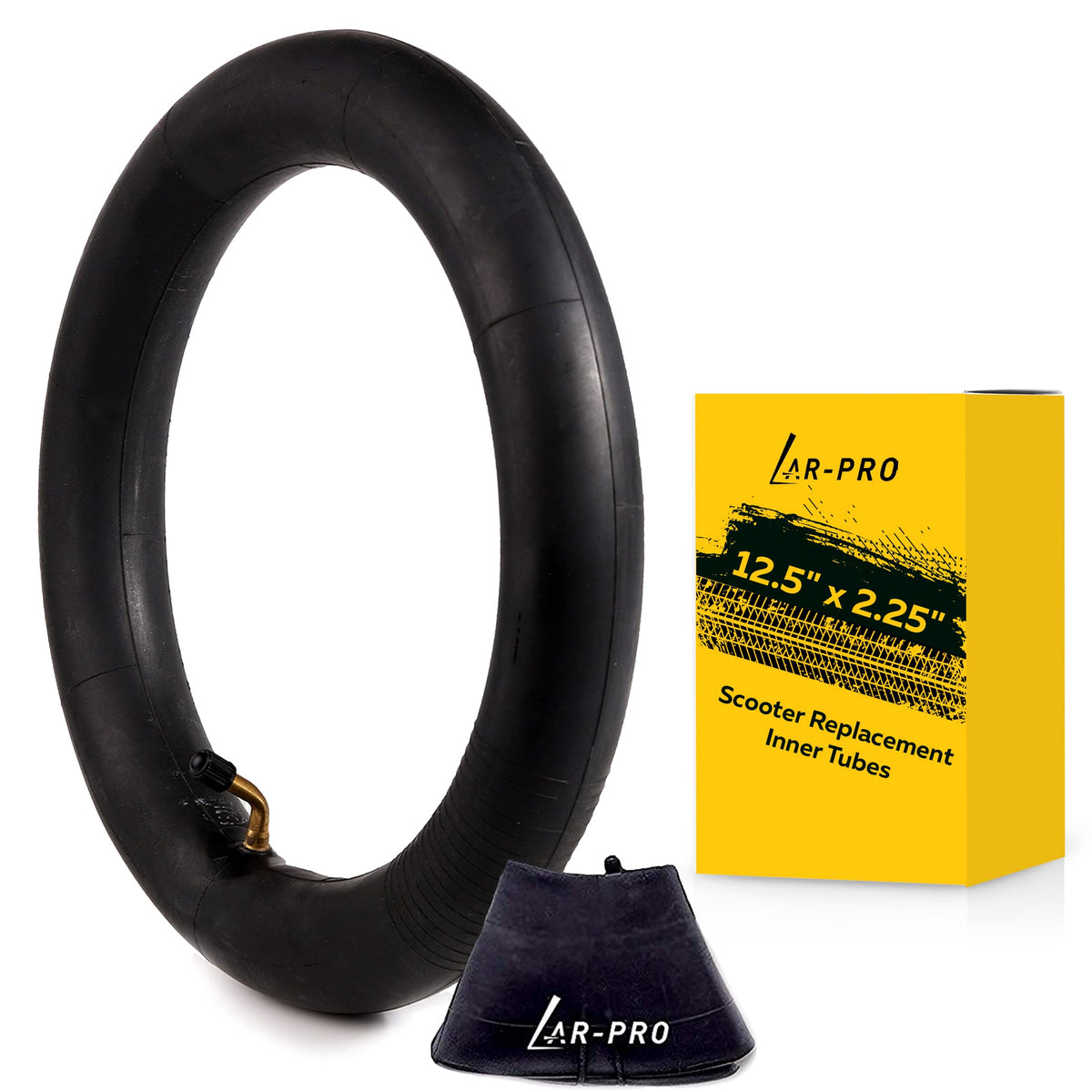 (2 Pack) Ar-Pro Scooter Replacement Inner Tubes - 12.5 X 2.25 Inner Tubes With Angled Valve | Compatible With Razor Pocket Mod Bella Chrissy Hannah Montana Electric Scooters