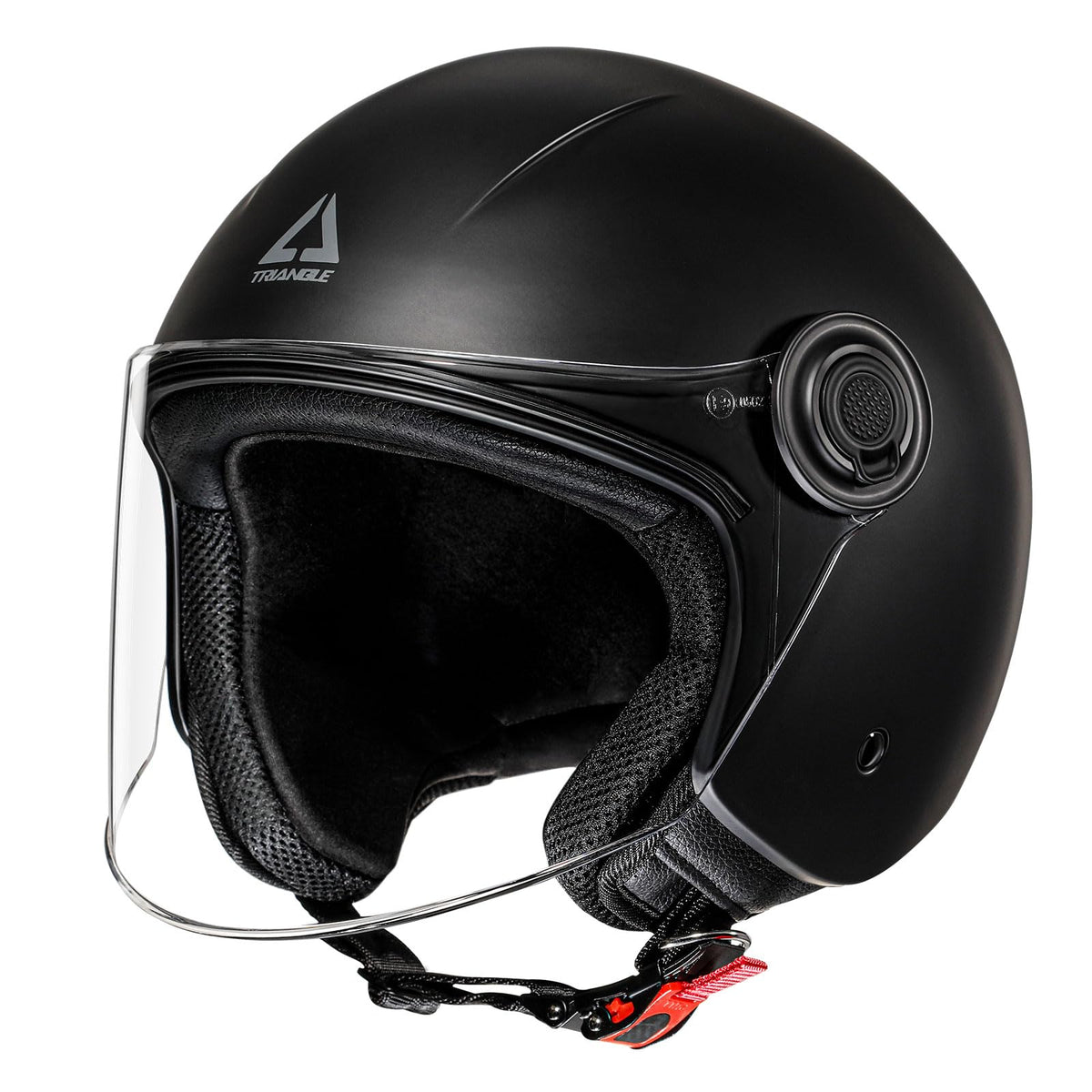 Triangle Open Face Motorcycle Helmet Retro 3/4 Helmets With Clear Visor For Men Women Dot Approved