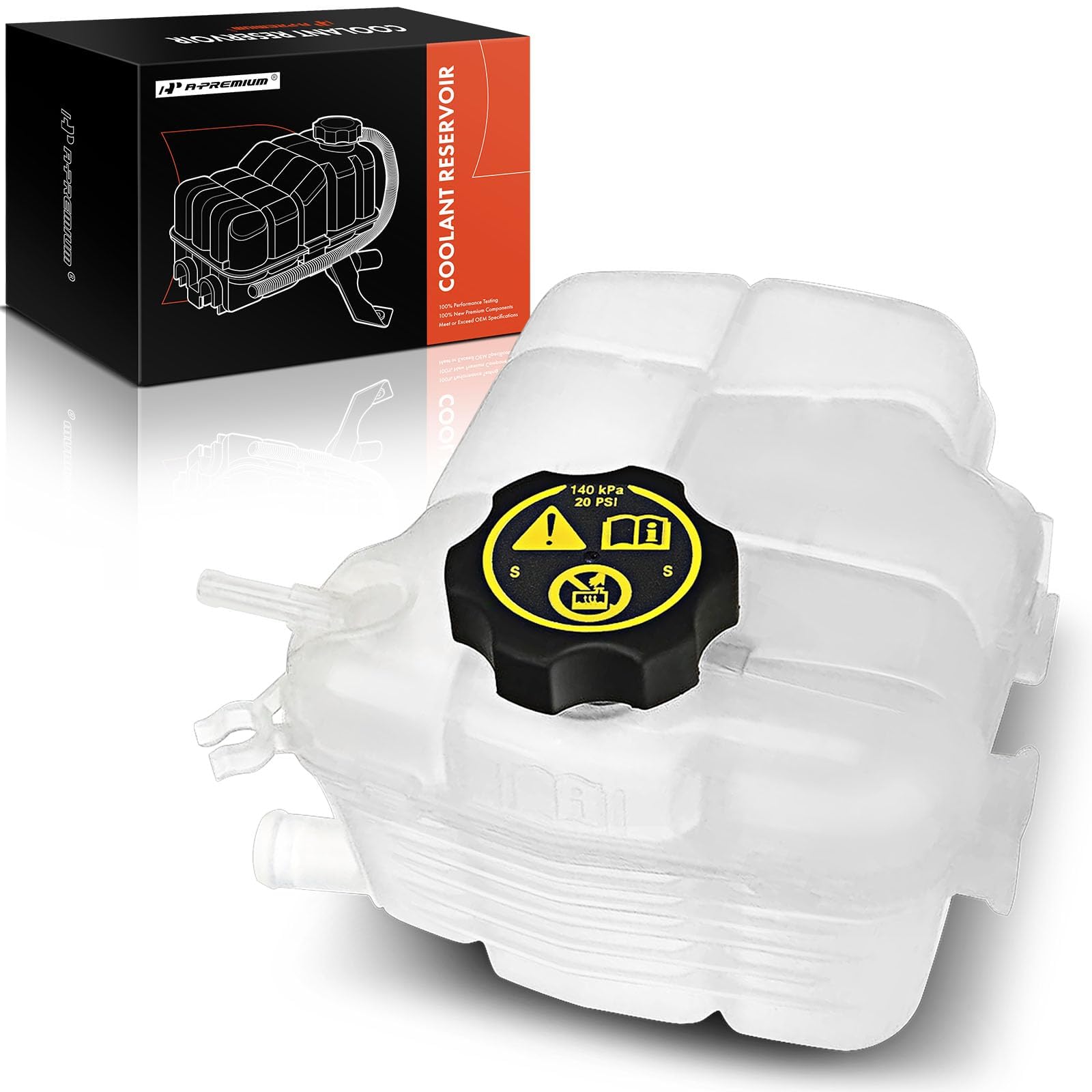 A-Premium Coolant Recovery Overflow Reservoir Tank [with Cap] Compatible with Chevrolet Cruze 10-16, Orlando 12-14 & Buick Casca