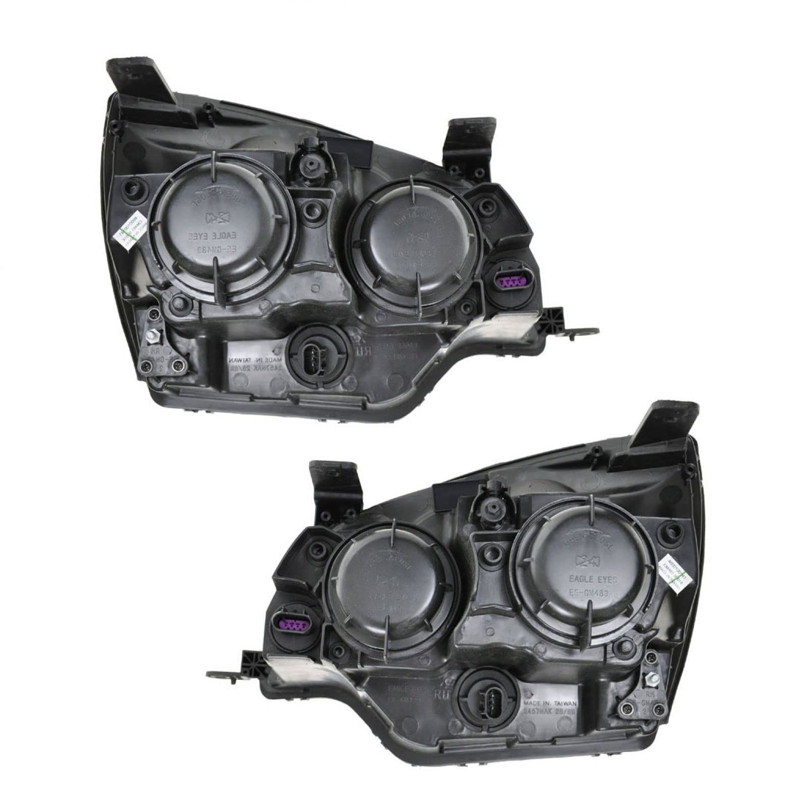 Trq Driver & Passenger Side Headlight Assembly Set Headlights Driver & Passenger Side Compatible With 2012-2014 Chevrolet Captiv