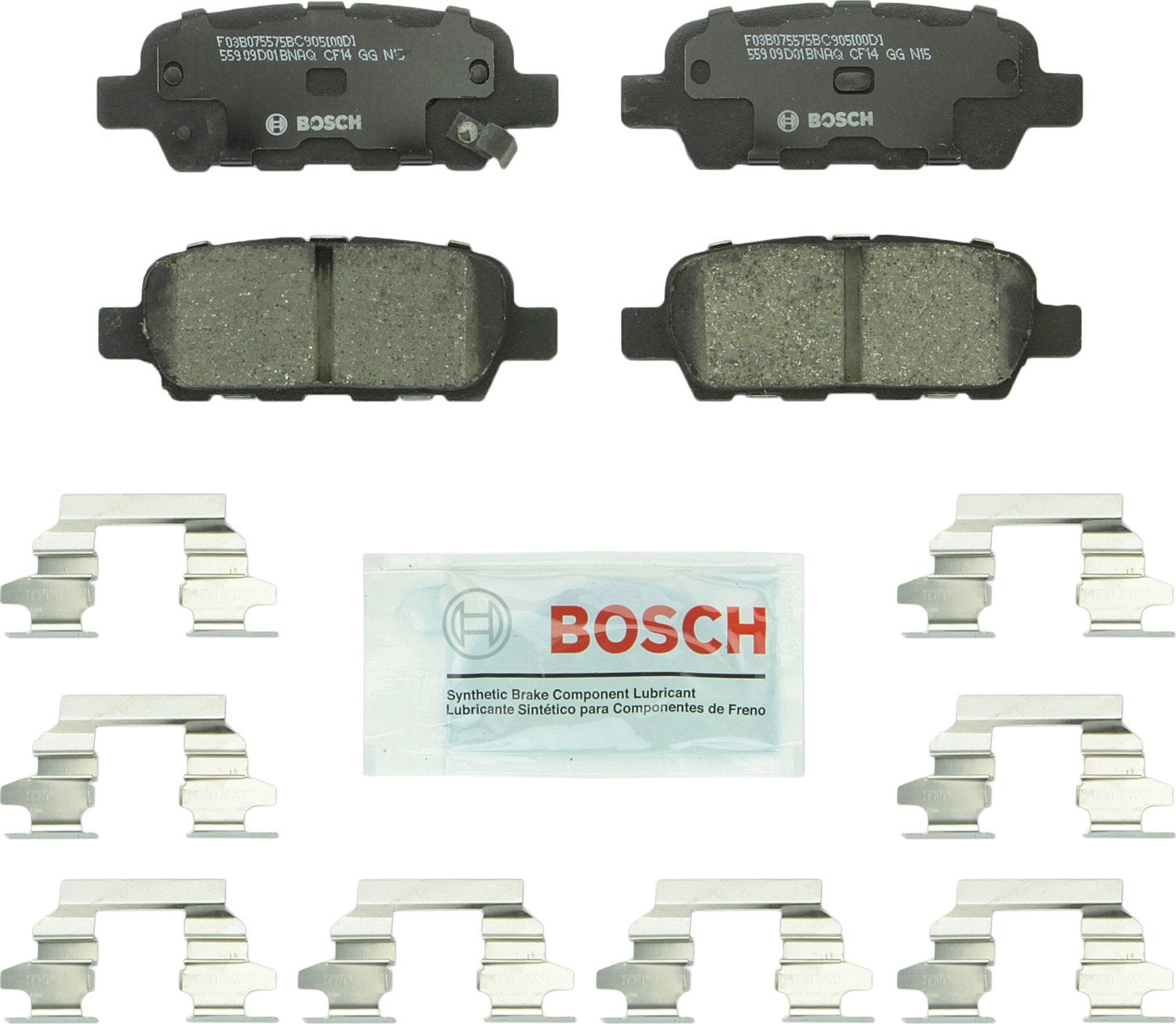 Bosch Bc905 Quietcast Premium Ceramic Disc Brake Pad Set - Compatible With Select Infiniti; Nissan 350Z, 370Z, Altima, Juke, Lea