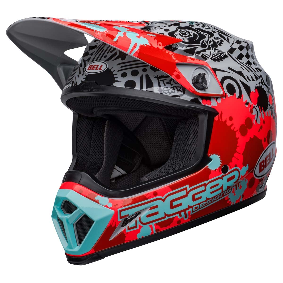 Bell Mx-9 Mips Dirt Helmet (Tagger Splatter Gloss Bright Red/Gray - Large)