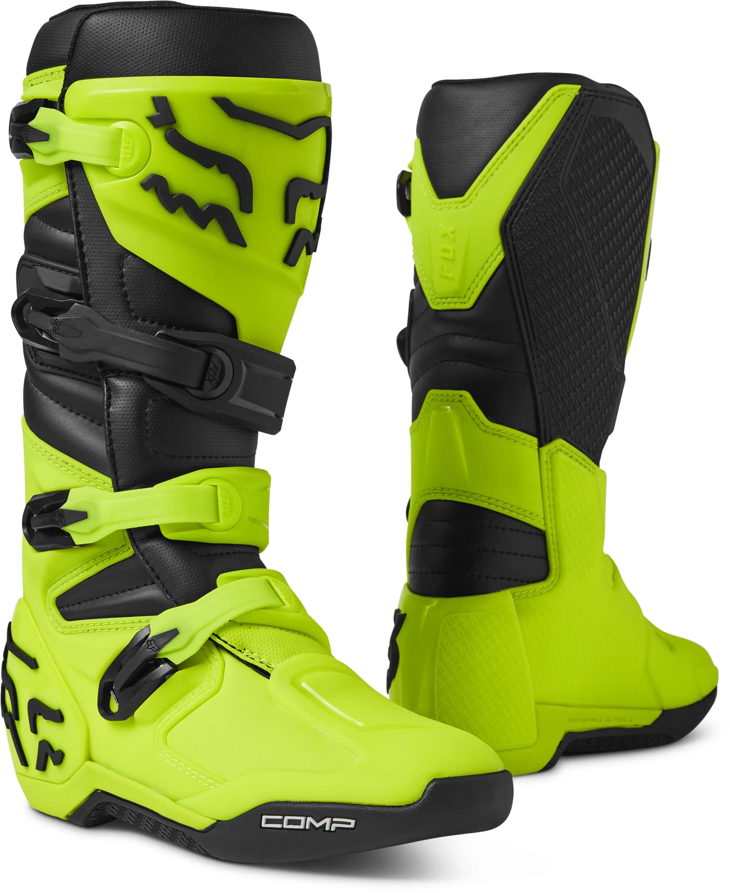 Fox Racing Comp Motocross Boots, Flo Yellow, 10.5