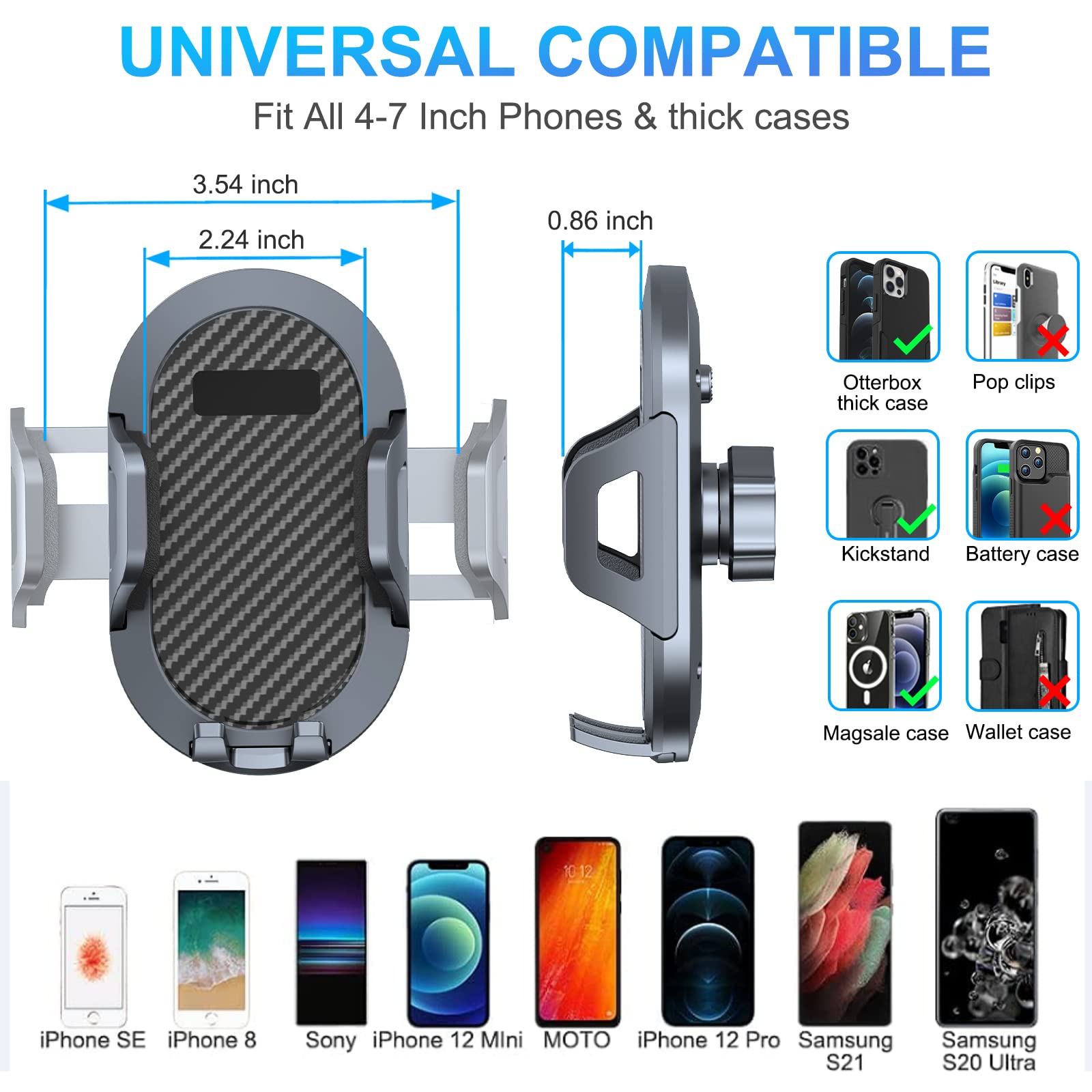 Diamooky Phone Mount For 2018-2021 2022 2023 Jeep Wrangler Jl Jlu And 2020-2023 Jeep Gladiator Jt Multi-Mount Phone Holder Dash System Kit W/Storage Tray Accessories, Not For Wrangler 4Xe