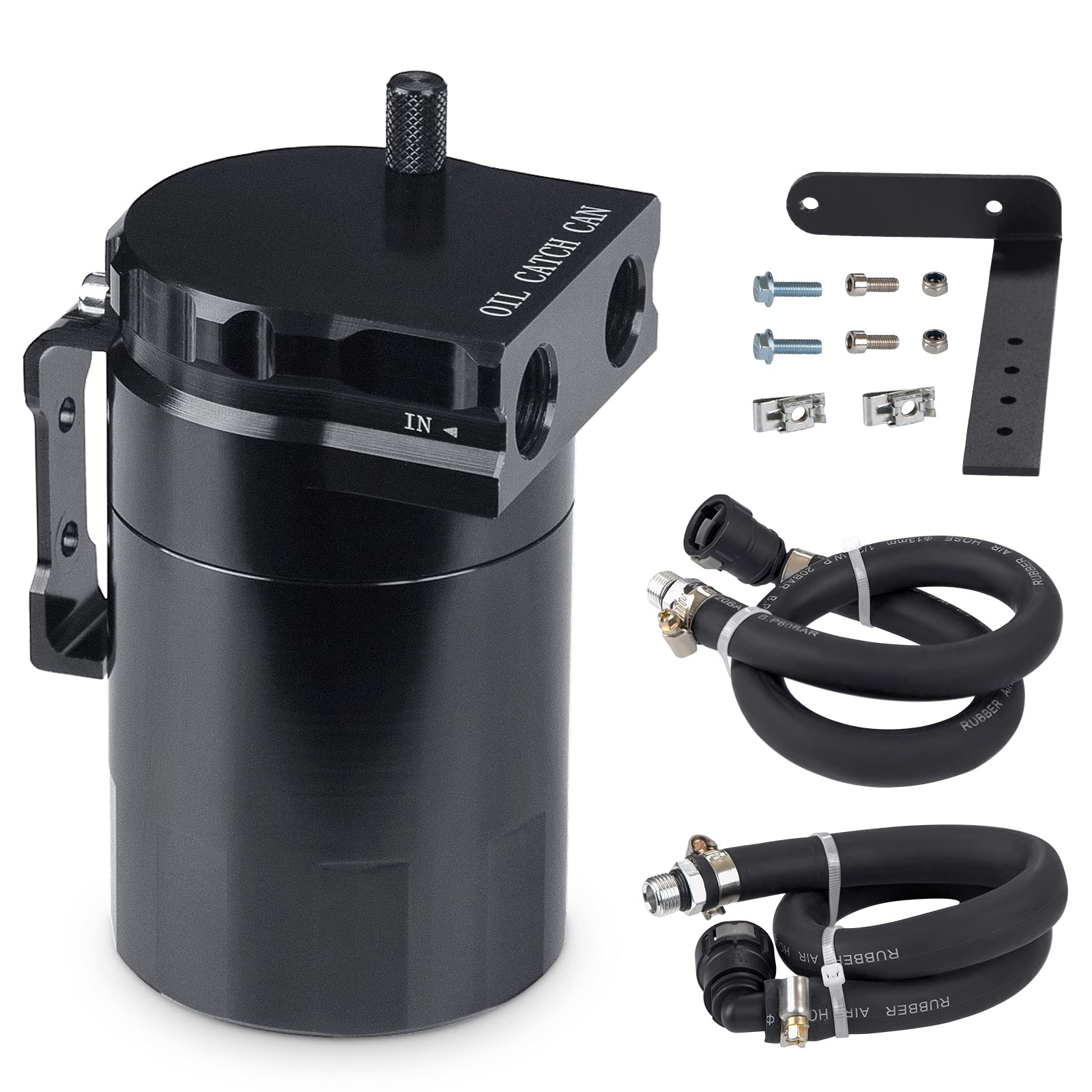 Jdmon Oil Catch Can, Passenger Side Oil Separator Compatible With Ford F150 2.7Eb 3.5Eb 5.0L Passenger Side 2011-2021, Expedition 3.5L Ecoboost 2018-2021, Raptor 3.5L Ecoboost 2017-2021, 350Ml Black