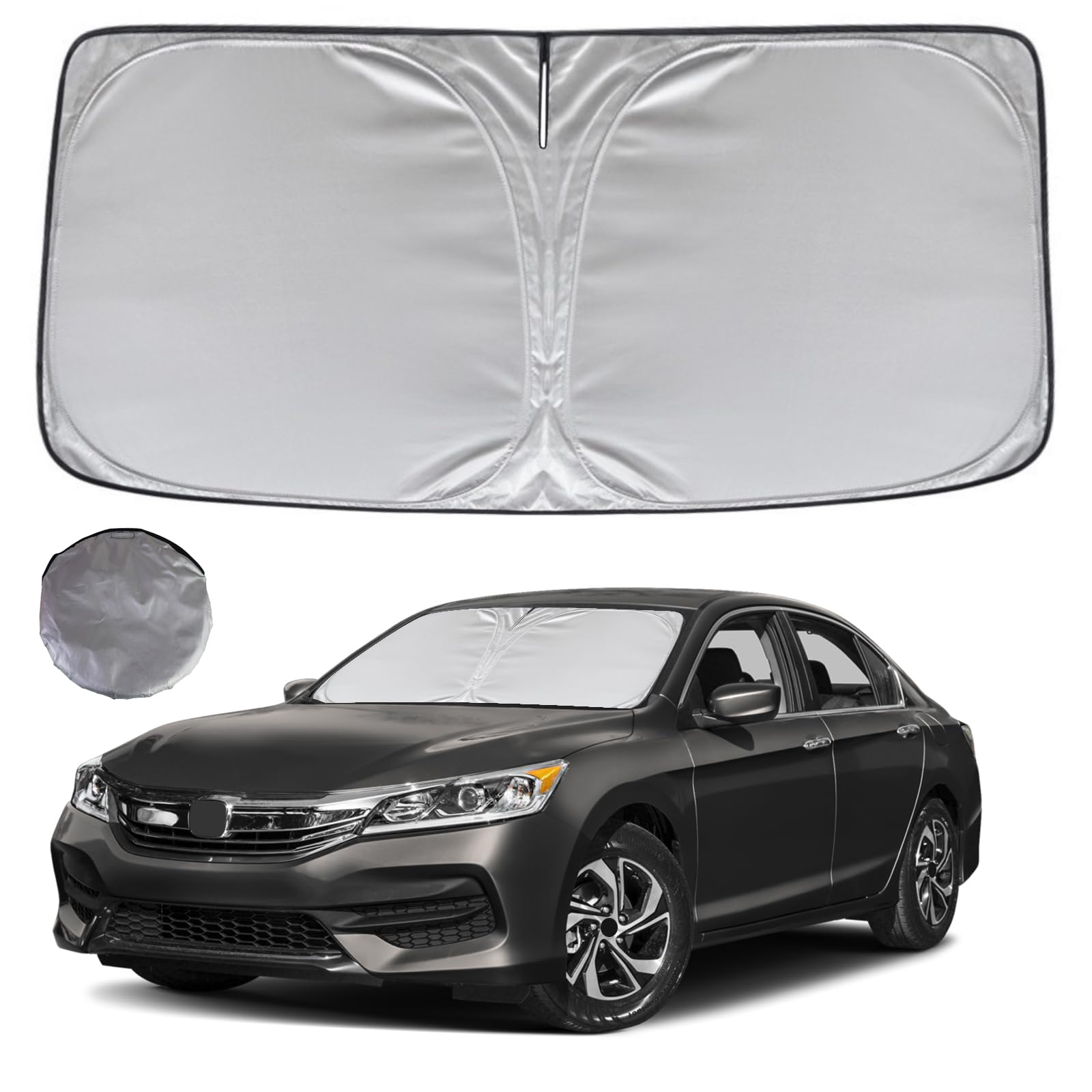 Kayzt Windshield Sun Shade For 2013-2017 Honda Accord Foldable Sunshade Front Window Custom Fit Car Accessories
