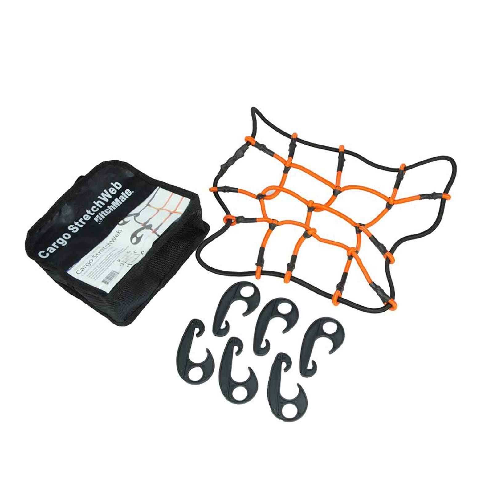 Heininger 4249 HitchMate 12&quot; x 12&quot; StretchWeb Cargo Net with Bag and Hooks