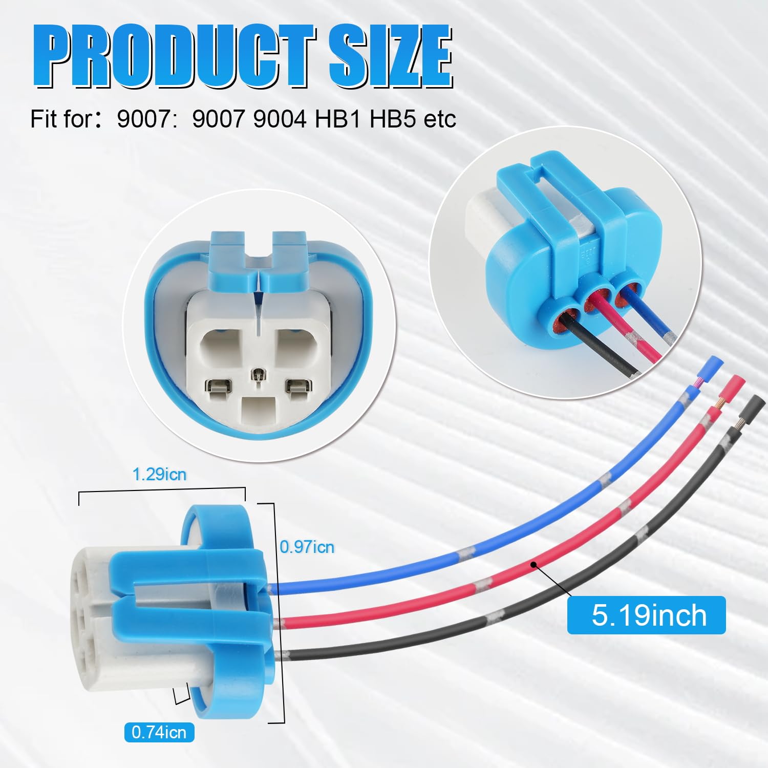 Ibrightstar 9007 9004 Hb1 Hb5 Female High Temperature Ceramic Adapter Wiring Harness Sockets Wire For Headlights Or Fog Lights