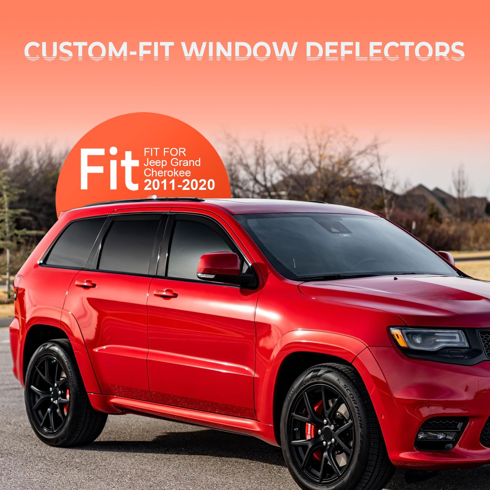 Aclong In-Channel Rain Guards Black Vent Window Visors Compatible With Jeep Grand Cherokee 2011 2012 2013 2014 2015 2016 2017 20