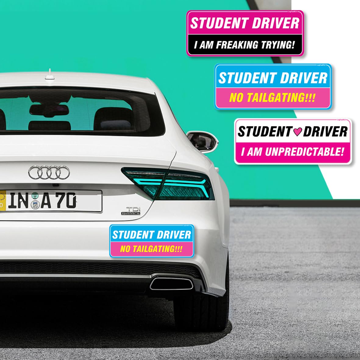 3-Pack New Driver Car Magnets - Funny & Reflective, Removable Novice Safety Signs - Weather-Resistant - Large 10x3.5 in - Perfec