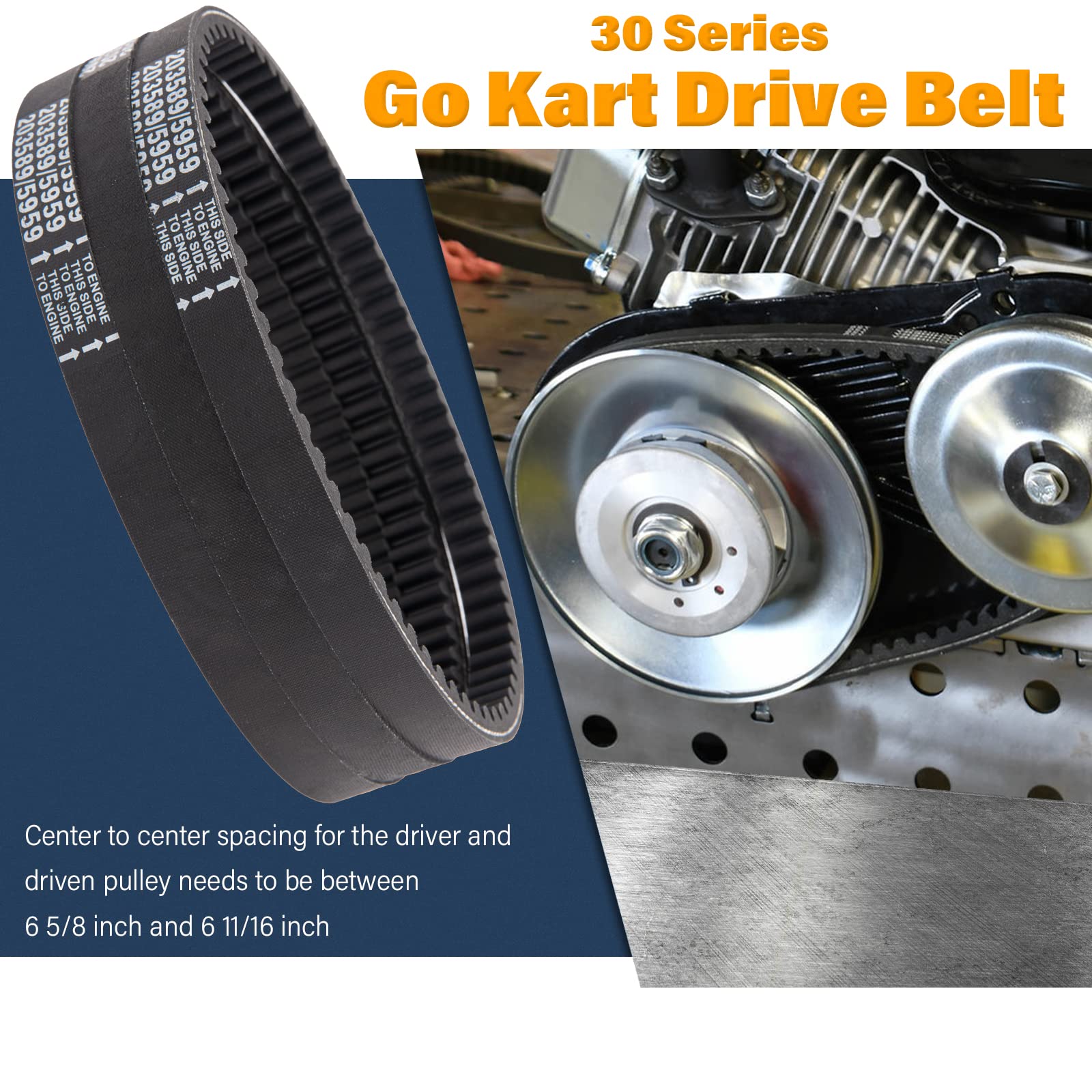 30 Series Go Kart Drive Belt Replaces Manco 5959 / Comet 203589 (3PC)