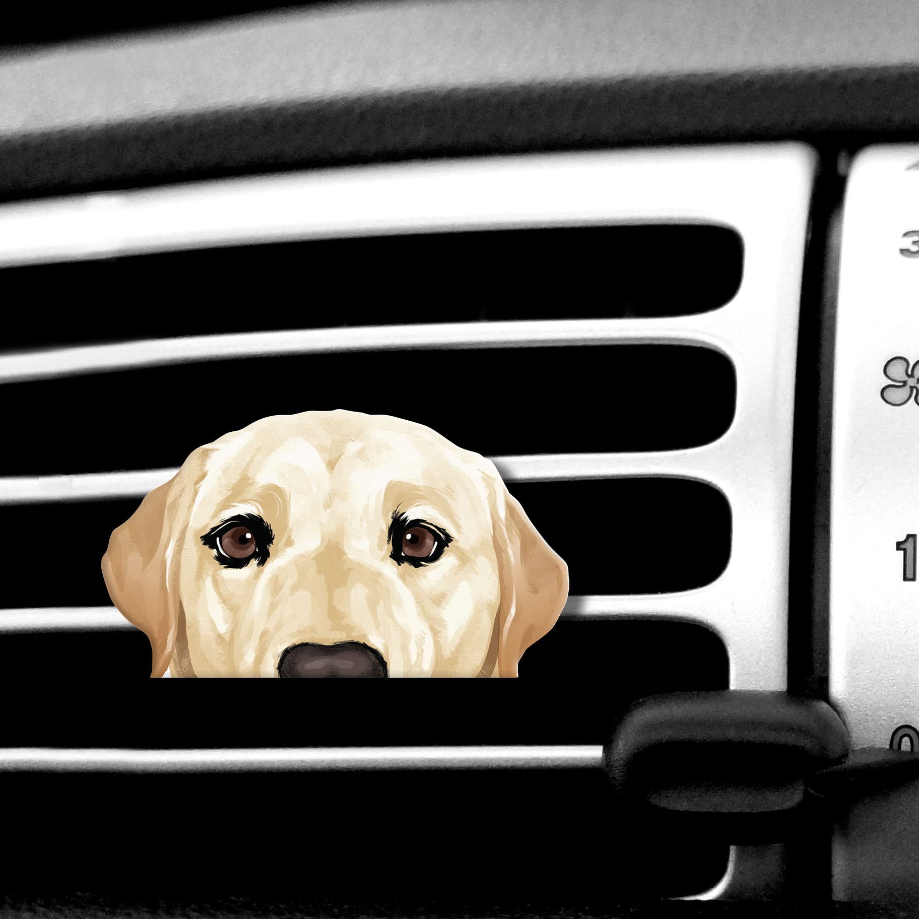 WIRESTER Fresh Scented Car Air Freshener Vent Clip, Decorative Accessories, Interior Decoration for Cars - Cream Labrador Retrie