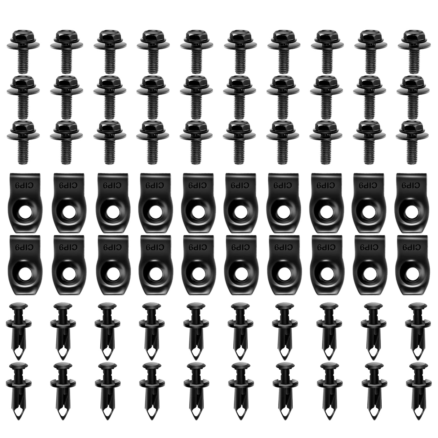 Gooacc 70Pcs Engine Under Cover Splash Shield Guard Body Bolts Bumper Fender Liner Push Retainer Fastener Rivet Clips, Nylon