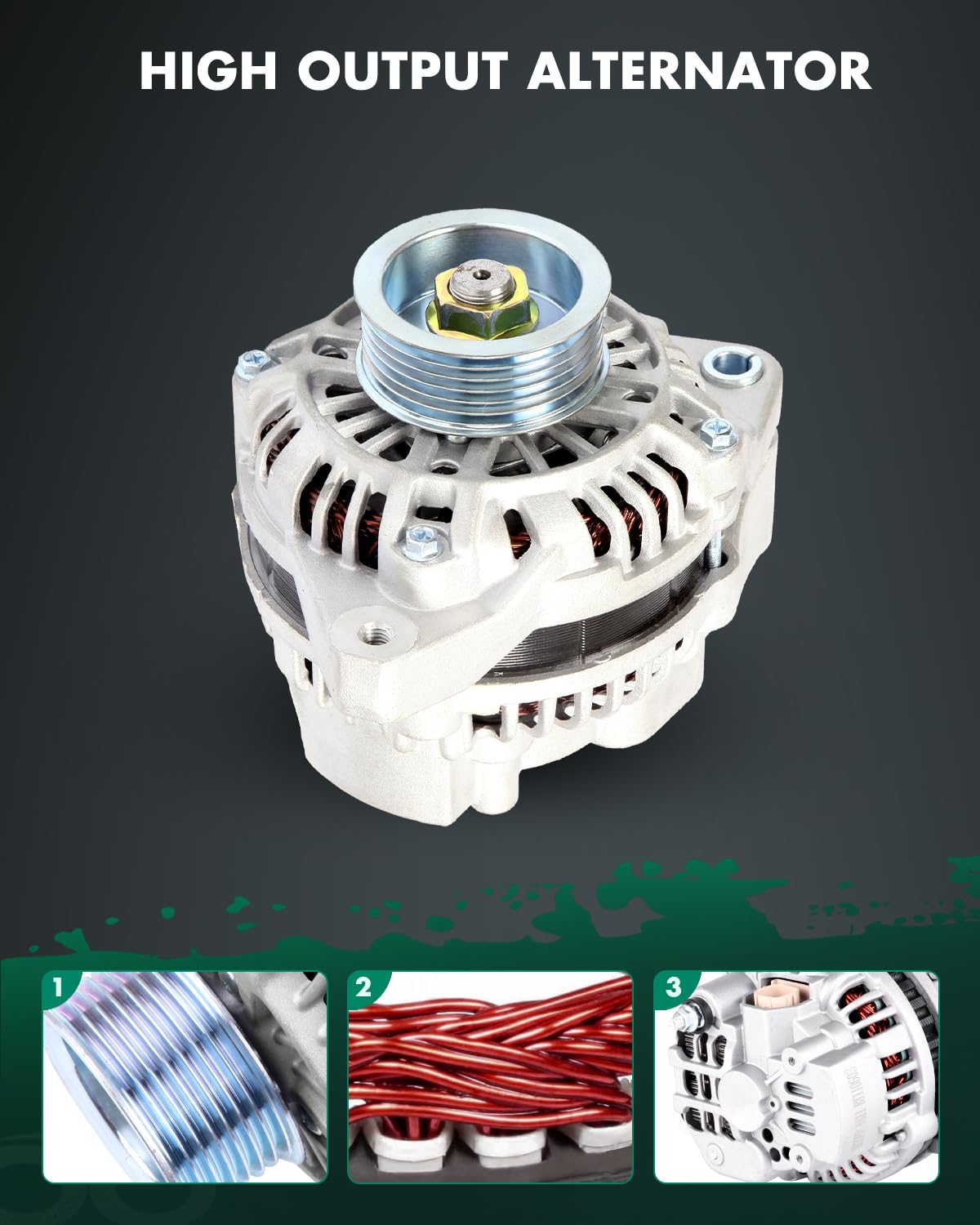 SCITOO Alternator Fit for Honda for Civic 2001-2005 1.7L & for Acura EL 2001-2005 1.7L - 12V 70 Amp CCW 6-Groove Pulley, Replace