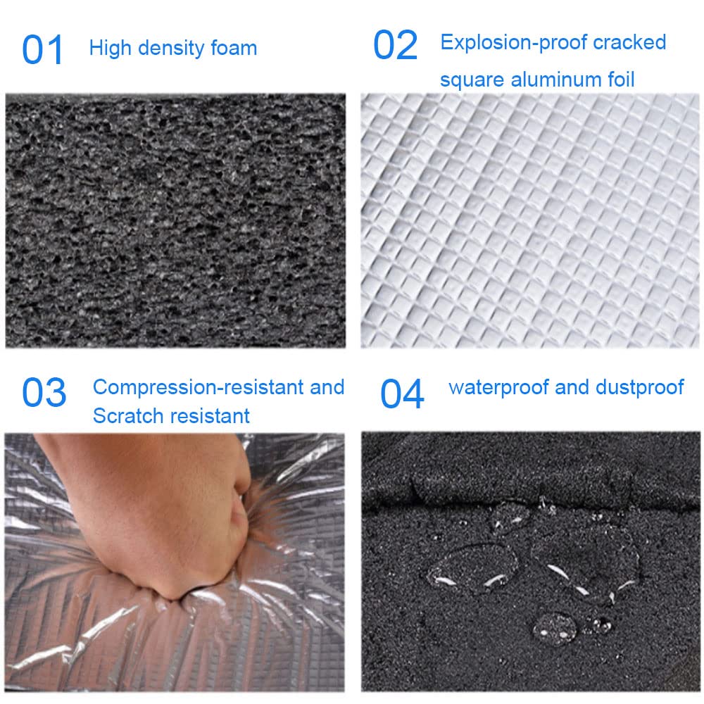 Car Heat Sound Deadening Insulation Mat -394mil 10.76sqft Automobile Sound Deadening & Heat Materials for Auto Hood Engine Roof