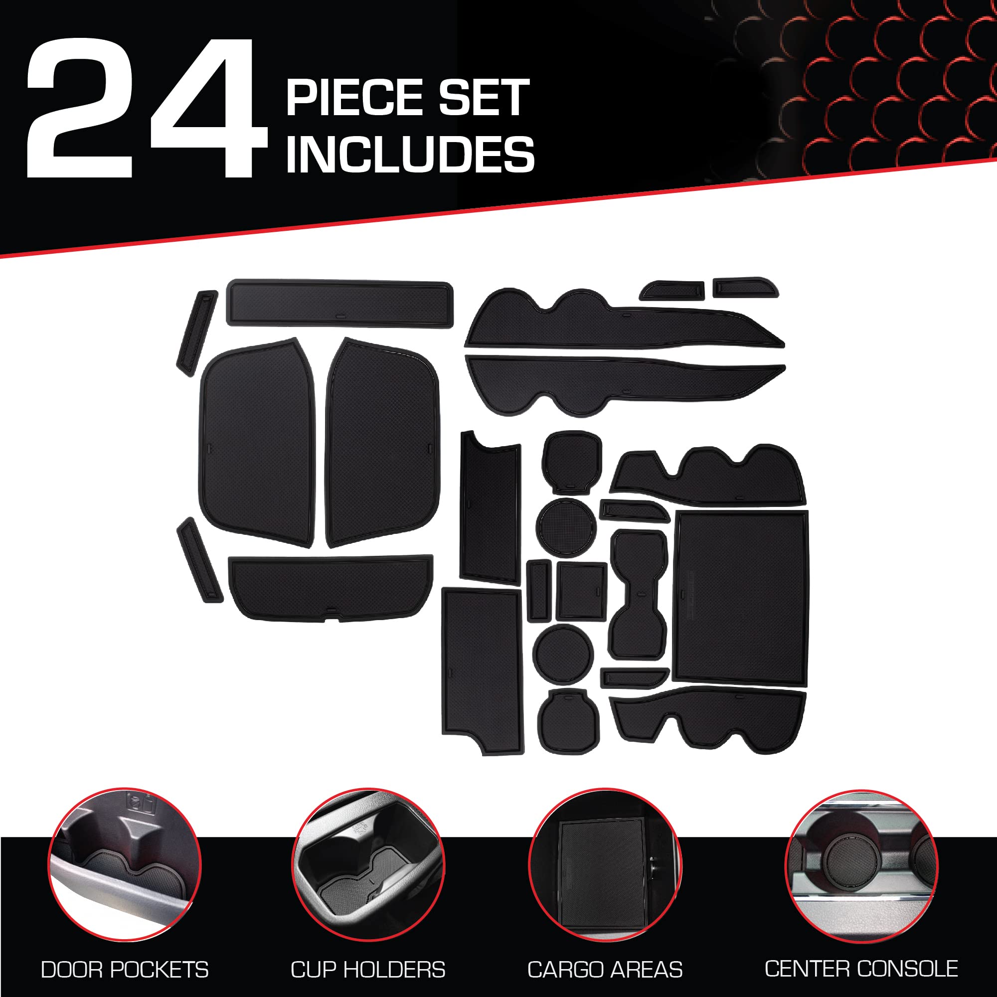 CupHolderHero Fits Toyota Tacoma 2016-2013 Accessories - Custom Non-Slip Anti-Dust Cup Holder Inserts, Center Console Liners, Do