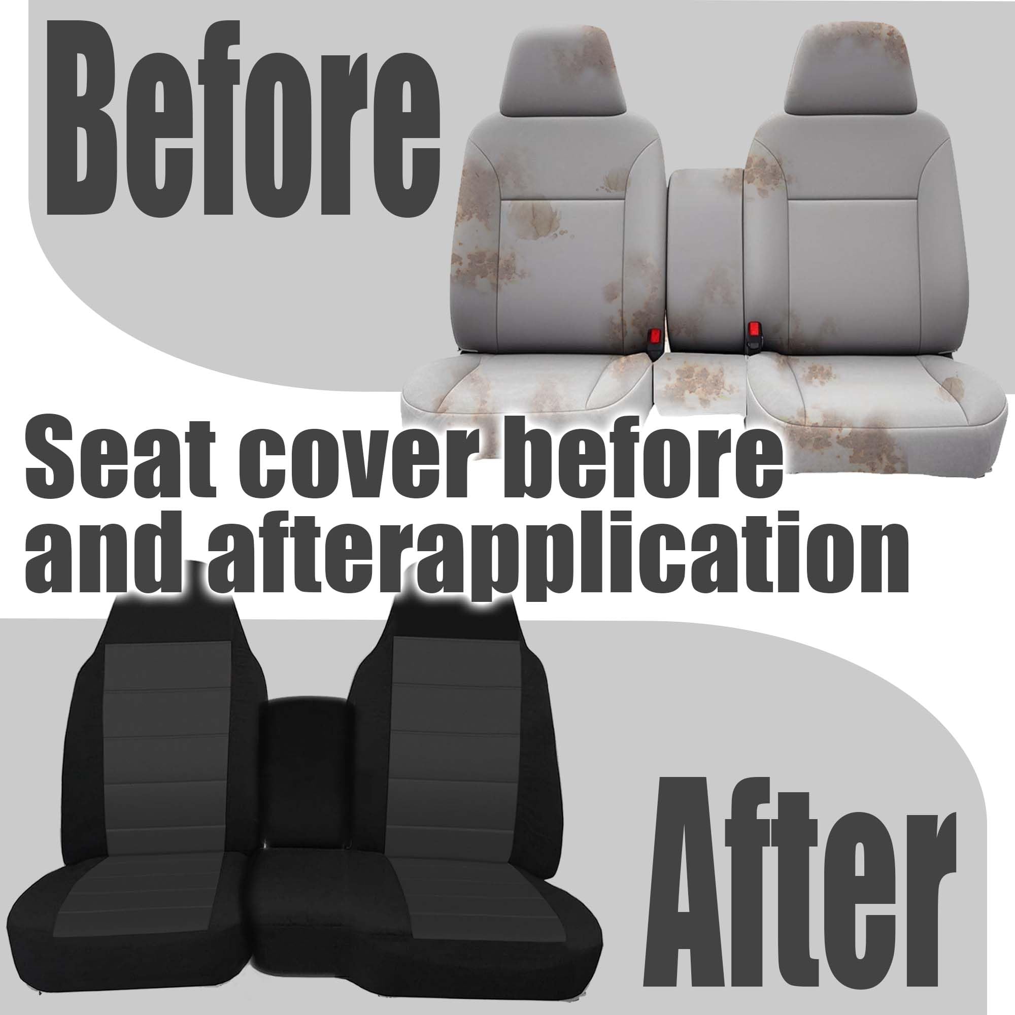 FIOQE Front 60/40 Split Bench Seat Covers with Console Armrest Truck Seat Cover, Compatible with Chevy Colorado/GMC Canyon 2004