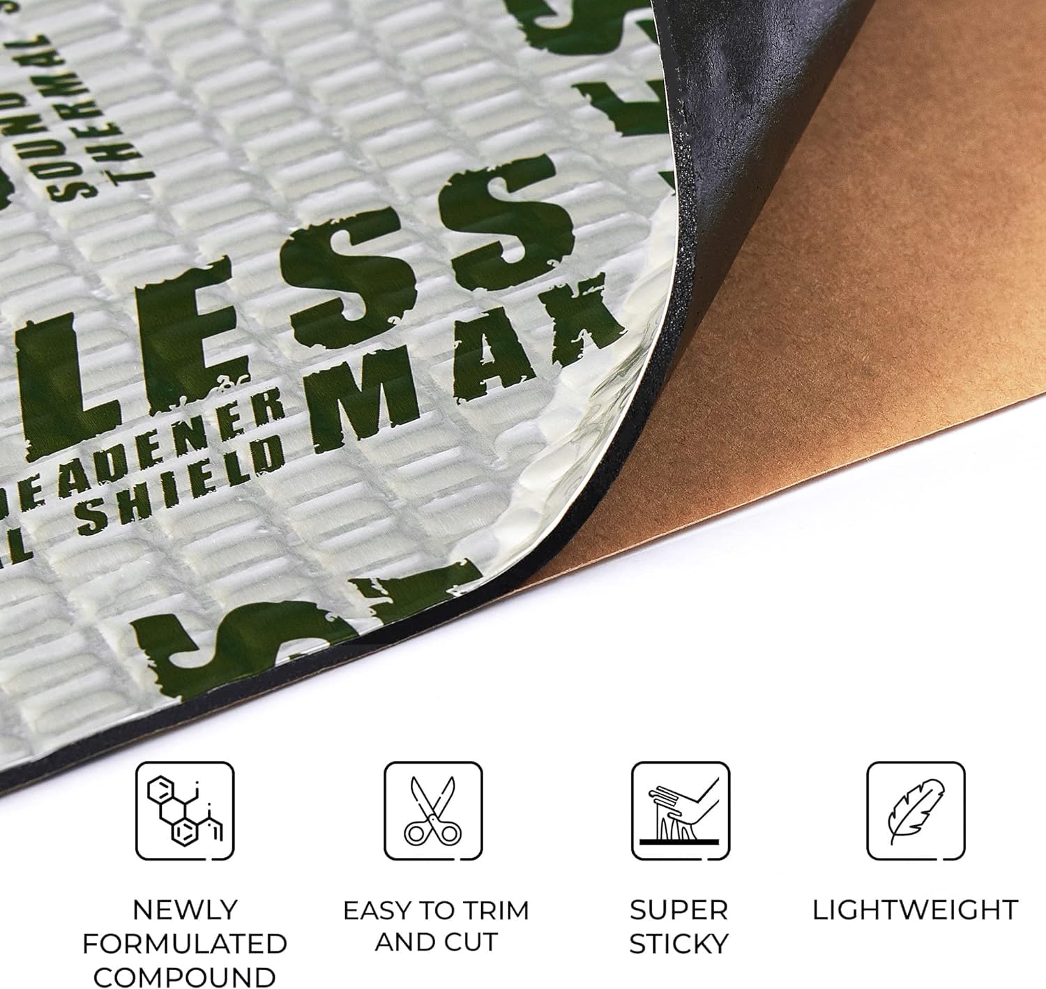 Siless Max 120 Mil (3Mm) 6 Sqft Car Sound Deadening Mat - Butyl Automotive Sound Deadener - Noise Insulation And Vibration Dampe