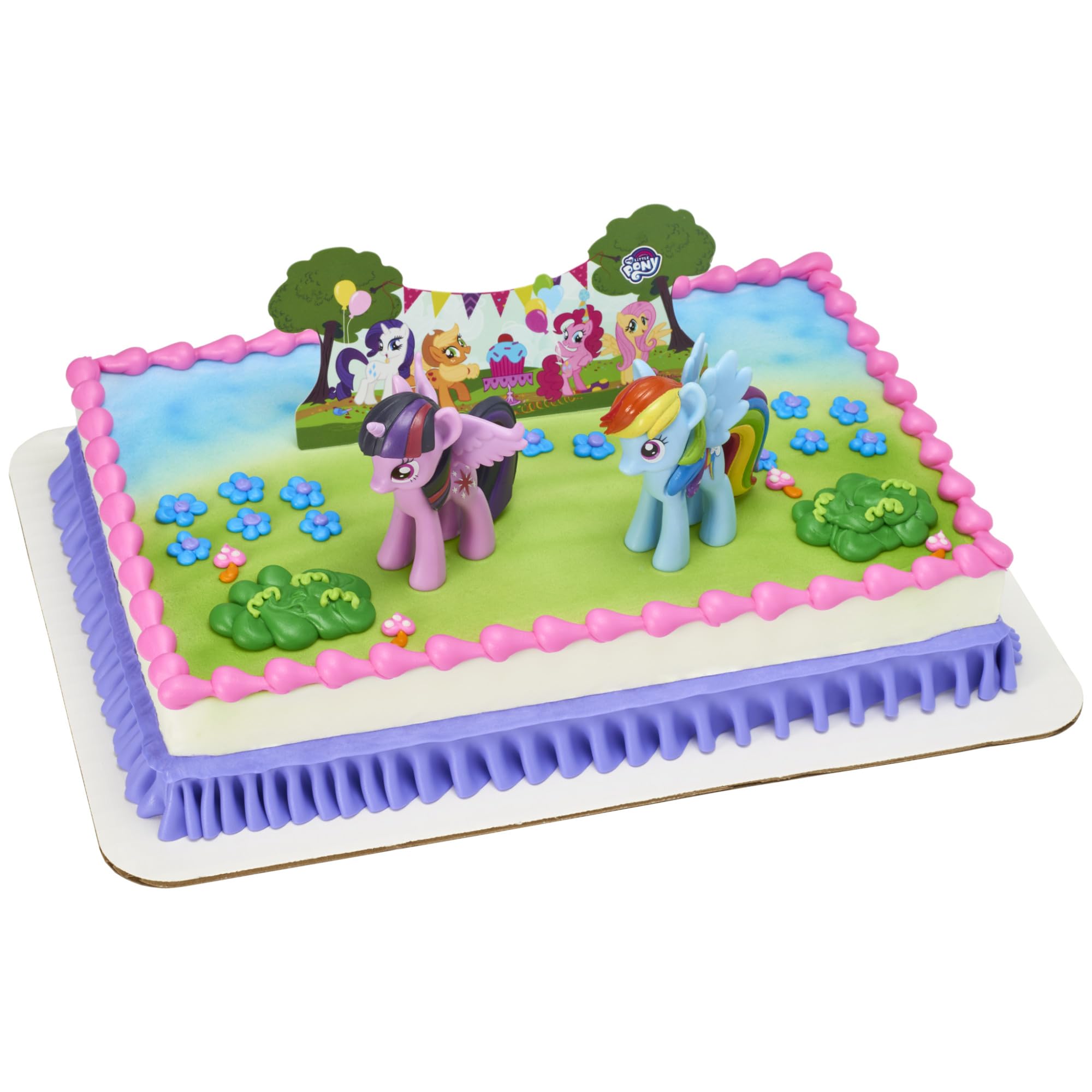 Decopac My Little Pony Cake Topper, 3-Piece Cake Decorations With Rainbow Dash And Twilight Sparkle Ponies For Fun After The Bir