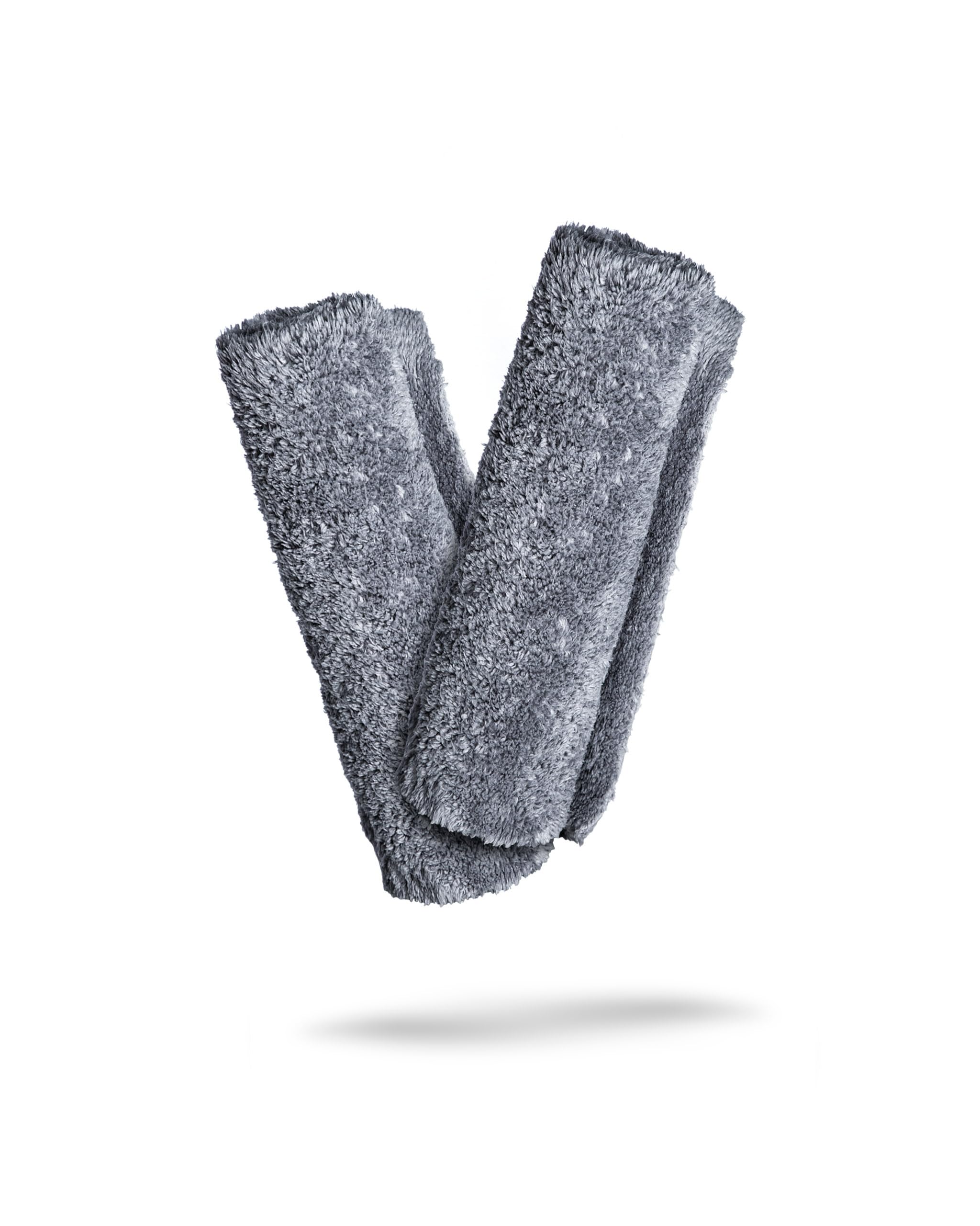 Adam'S Borderless Grey Microfiber Towel (2Pk) - Premium Ultra Soft Car Detailng Towel Cloths, 480Gsm - Safe For Car Wash, Home C