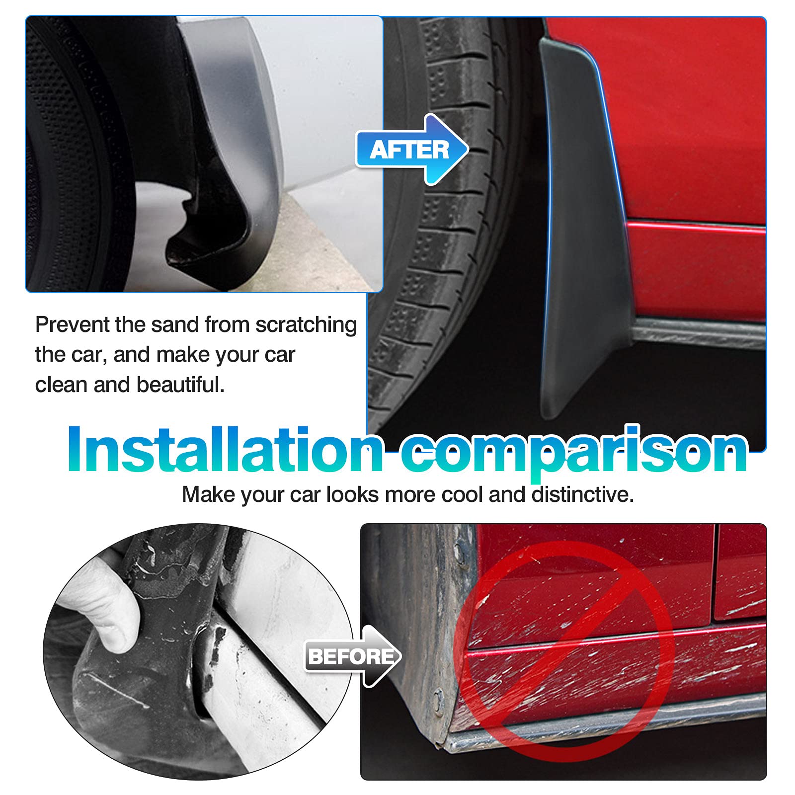 Autorder Mud Flpas Splash Guards for Mazda CX-30 CX30 2020 2021 2022 2023 2024 Accessories Mudflap Fender Flares Front and Rear