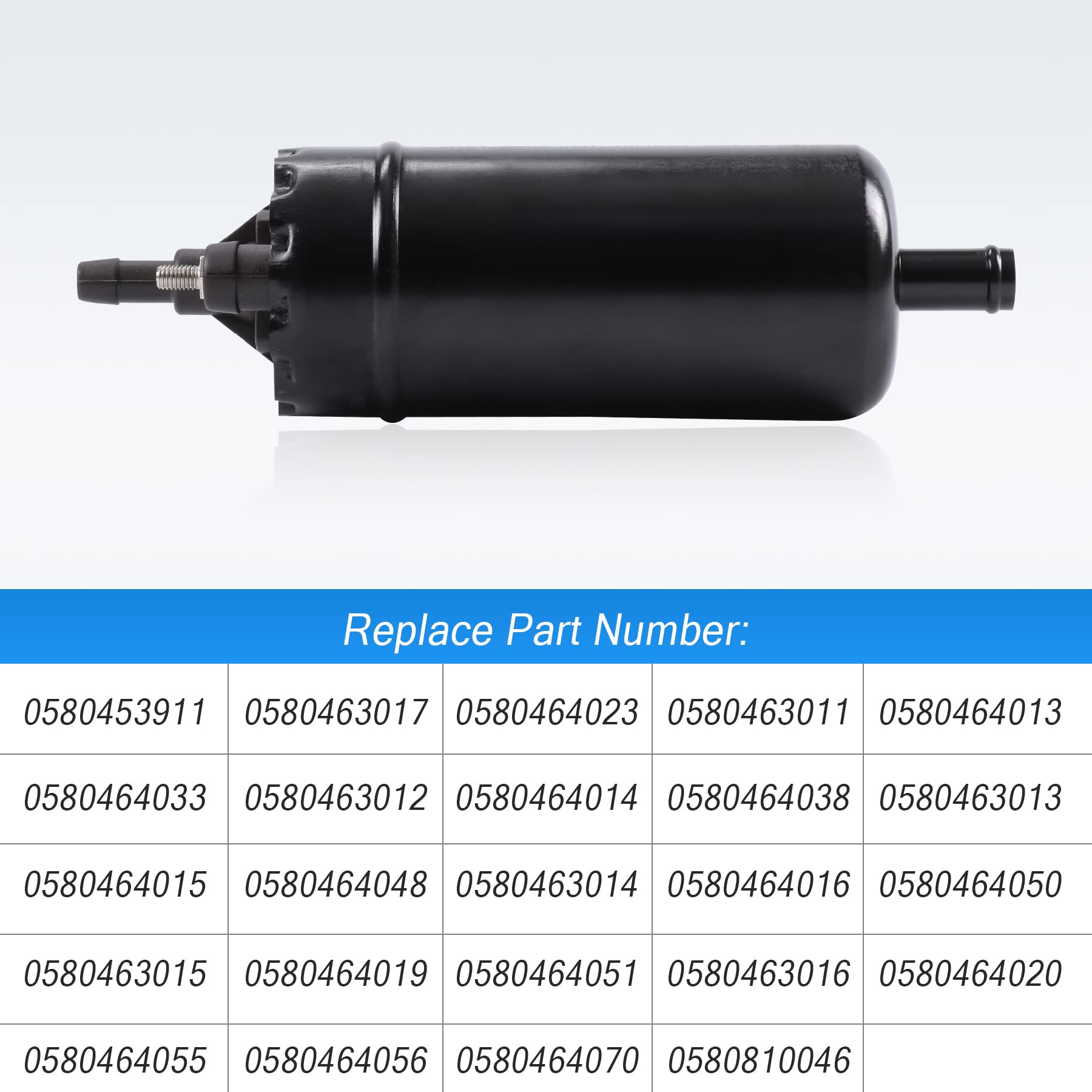 Jdmspeed New Universal Inline High Pressure Fuel Pump 12V Gasoline Fuel Injection Pump Replacement 0580464070 0580453911 0580463