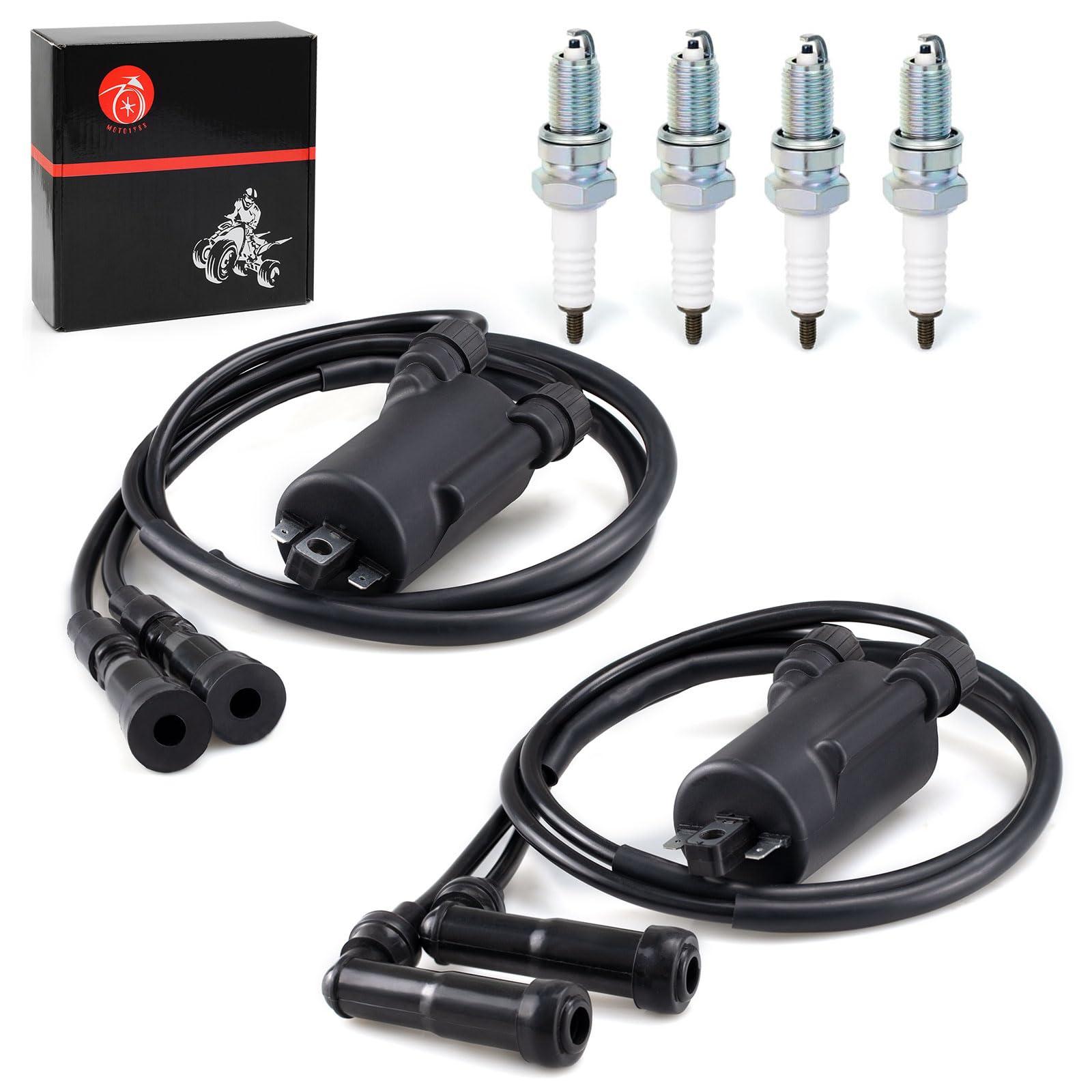 MOTO1988 Ignition Coil Pack & spark plug + Cap For HONDA CB650 79-82 CB650C 80-81 CB650SC 82-85 CB750K 79-82 CB750L 79 CB750C 80