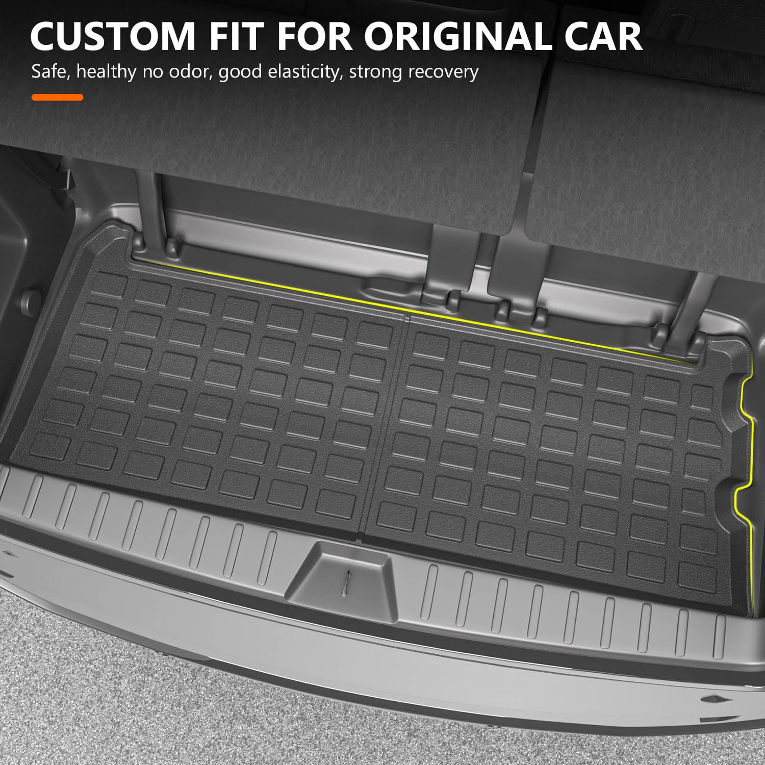 powoq Trunk Mat Compatible with 2021-2025 Toyota Sienna 3rd Row Cargo Liner TPE Rear Trunk Liner Mat Replacement for 2021 2022 2