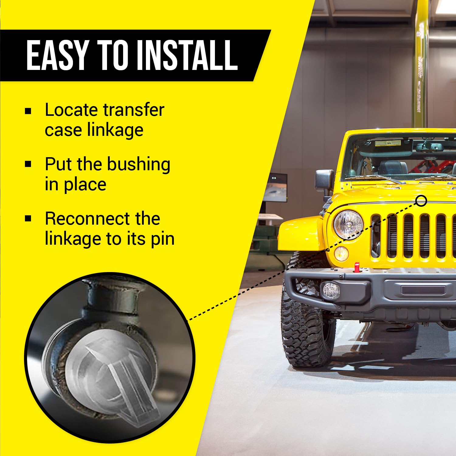 Mission Automotive [2 Pack]Transfer Case Cable Bushing Fits Jeep Wrangler Jk 2007-2018 & More - Repair Your Jeep Transfer Case Linkage - Replacement 68064273Ab Bushing - Easy Installation Bushings