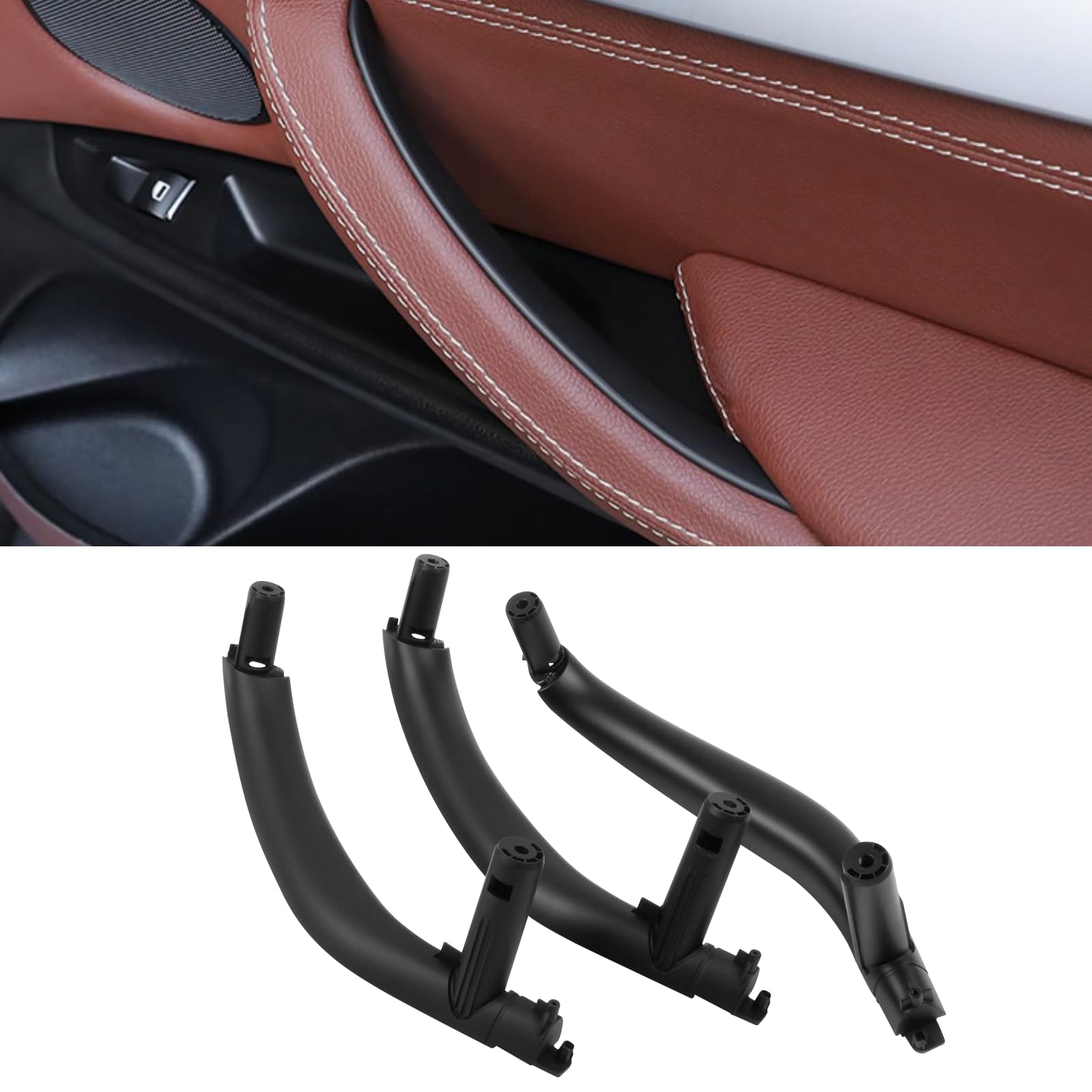 Jaronx Compatible with BMW X5 X6 Door Pull Handle, 3PCS Interior Left and Right Side Door Handle Armrest Replacement Fit for BMW