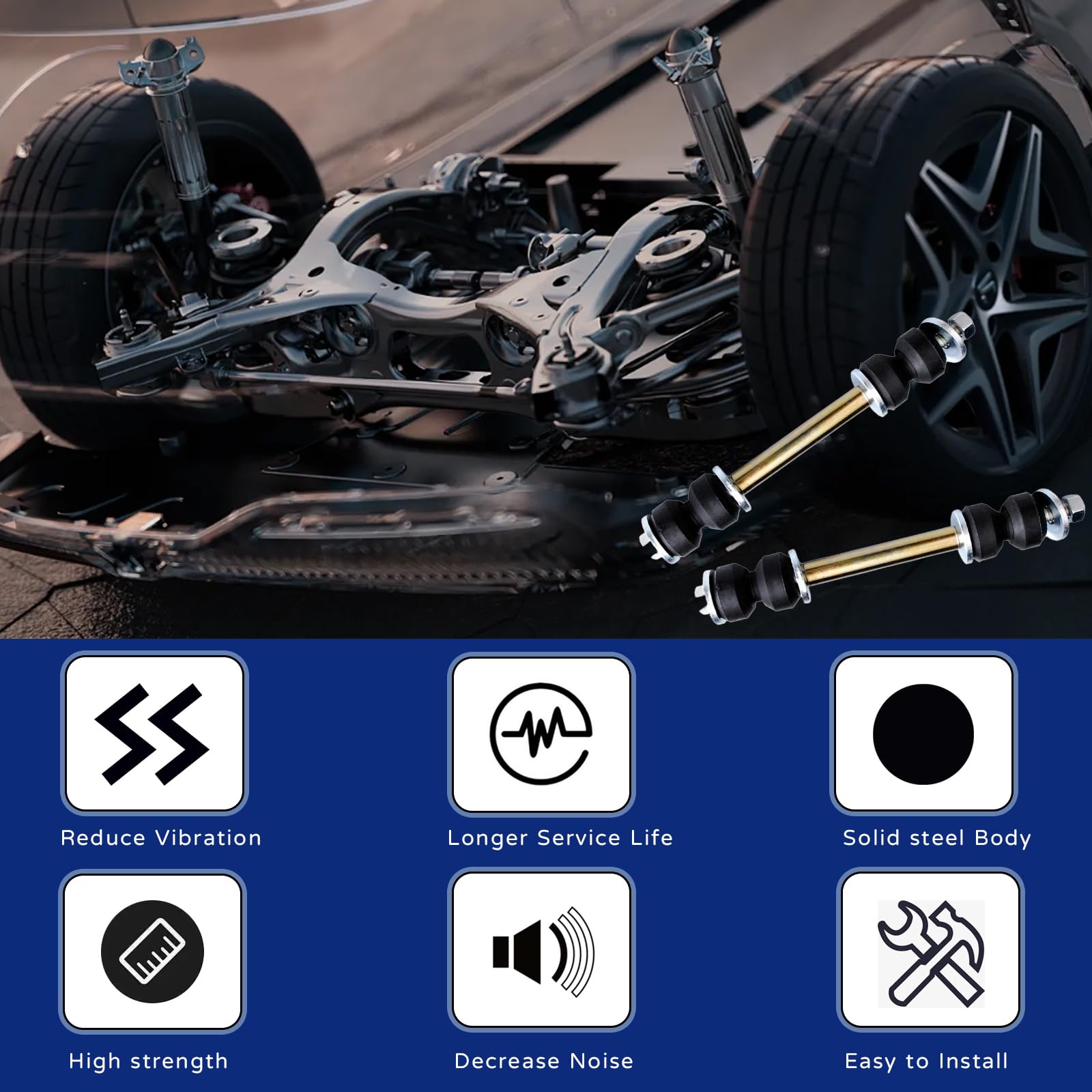 2 Pack Front Stabilizer Bar Link Fits For Buick, Chevrolet, Gmc, Ford, Front Sway Bar Link Kit Fits For Mazda, Mercury, Nissan,