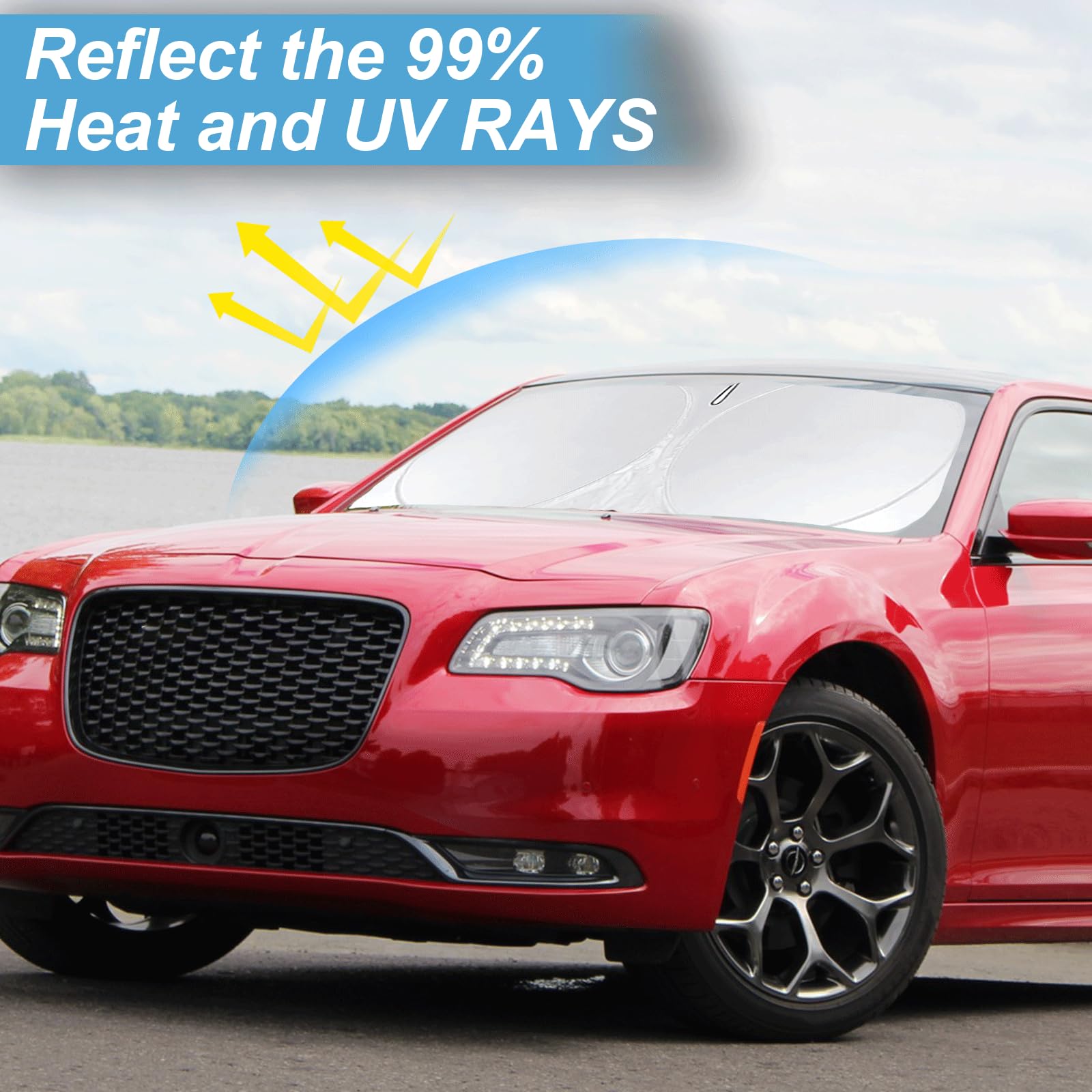 Sunshade For Chrysler 300 Windshield Sun Shade For Chrysler 300 300C 2011-2023 2024 2025 Car Accessories Foldable Front Window S