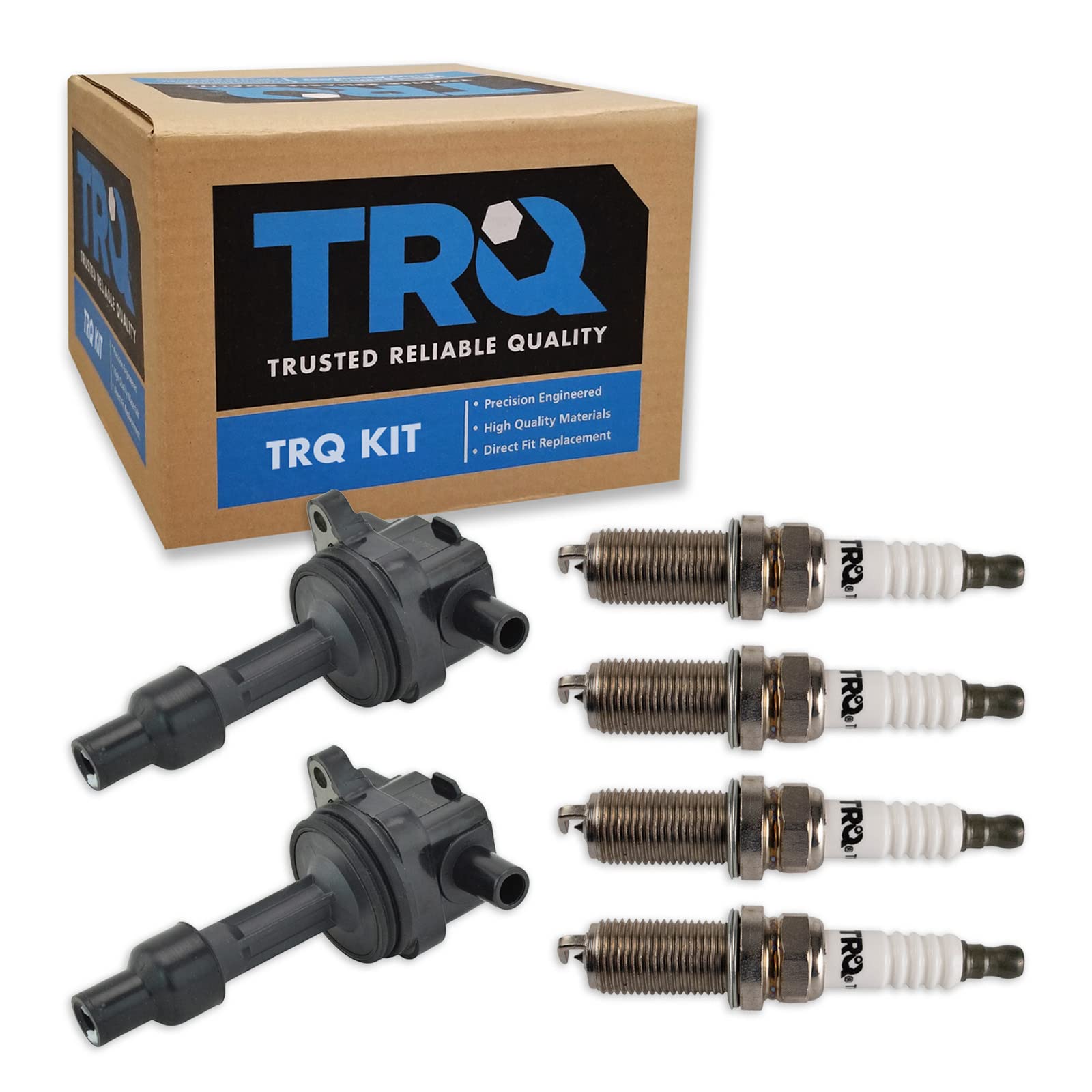 Trq Ignition Kit Ignition Coil Spark Plugs Compatible With 2000-2004 Volvo S40 V40