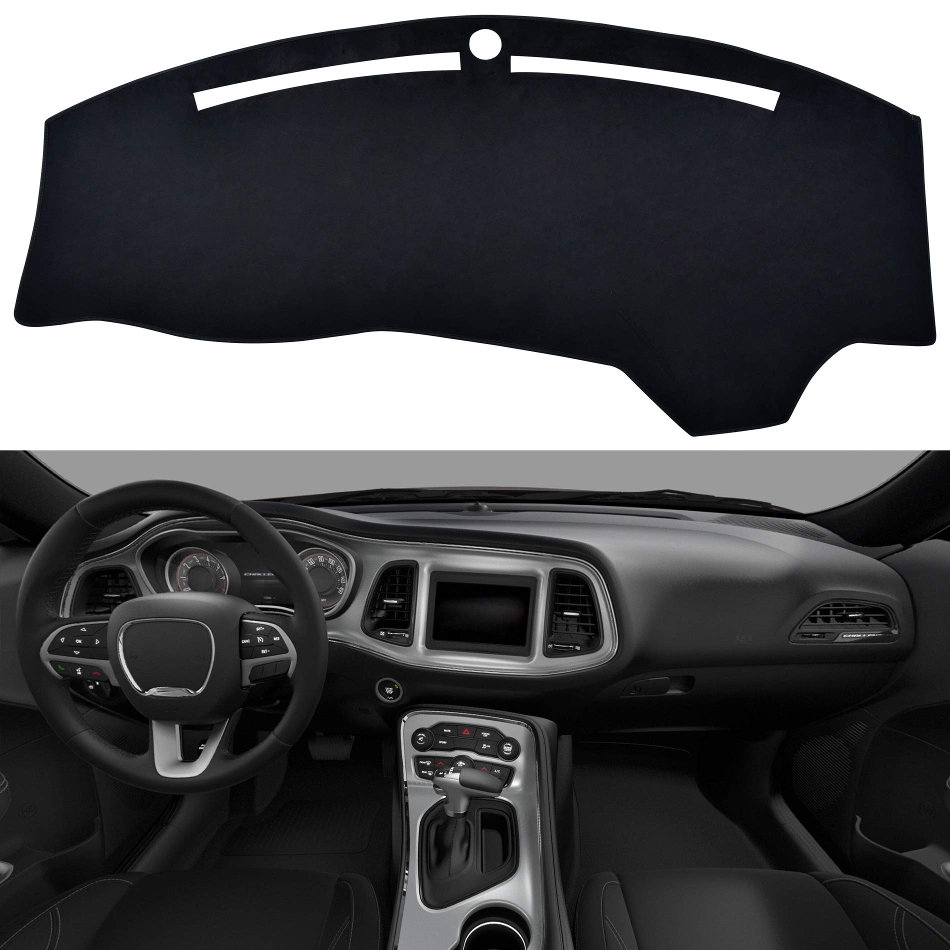 Speedwow Dashboard Dash Board Cover Mat Carpet Compatible With 2015-2020 Dodge Challenge
