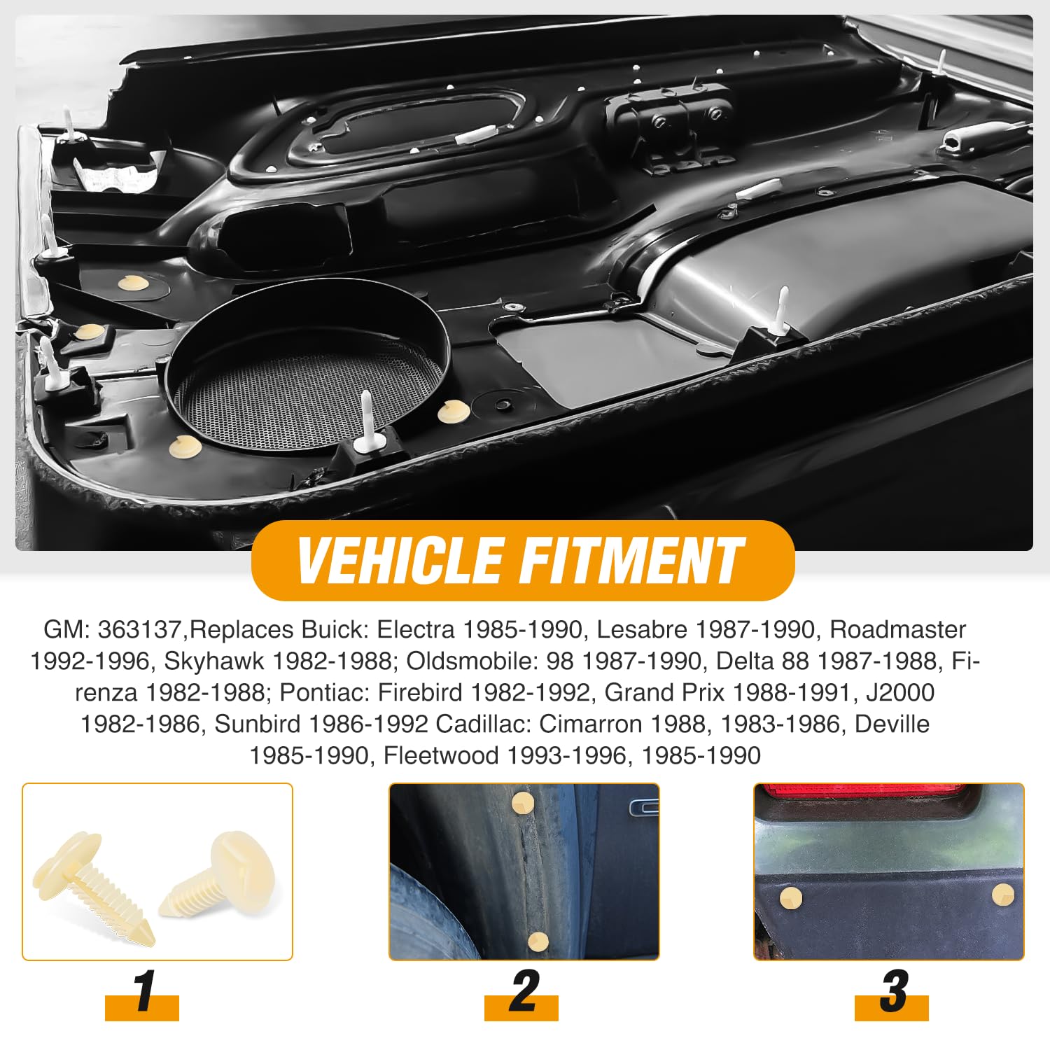 Gooacc 50 Pcs Rear Pillar Trim Panel Retainer Clip Door Trim Panel Retainer Clip For Gm 363137 Chevrolet Blazer Gmc Yukon