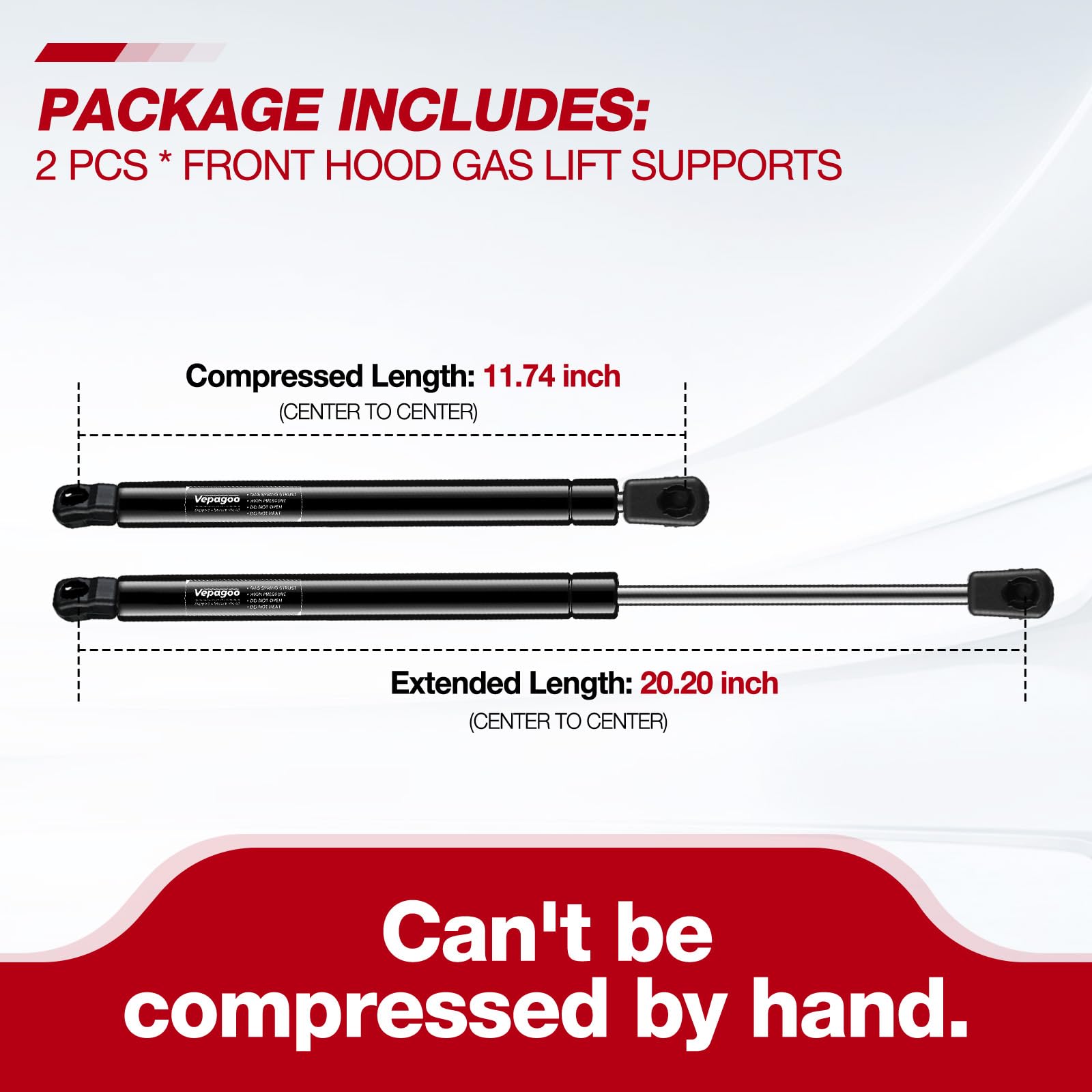 Vepagoo 6755 Front Hood Lift Supports Gas Shocks Struts Spring Compatible With 2010-2015 Lexus Rx350,2010-2015 Lexus Rx450H, Pm3