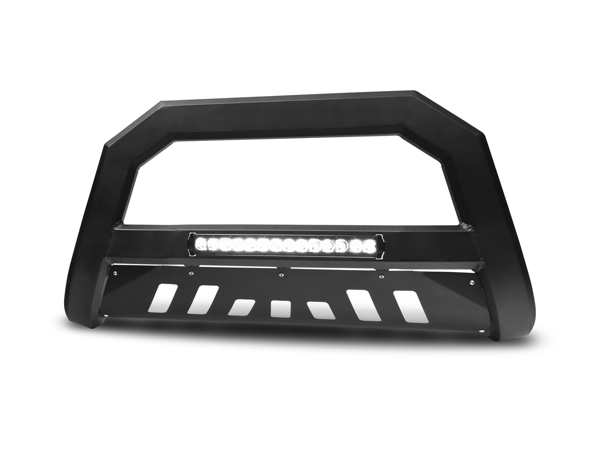 Armordillo 1999-2006 Chevy Silverado 2500/3500 Ar Series Bull Bar W/Led - Matte Black W/Aluminum Skid Plate