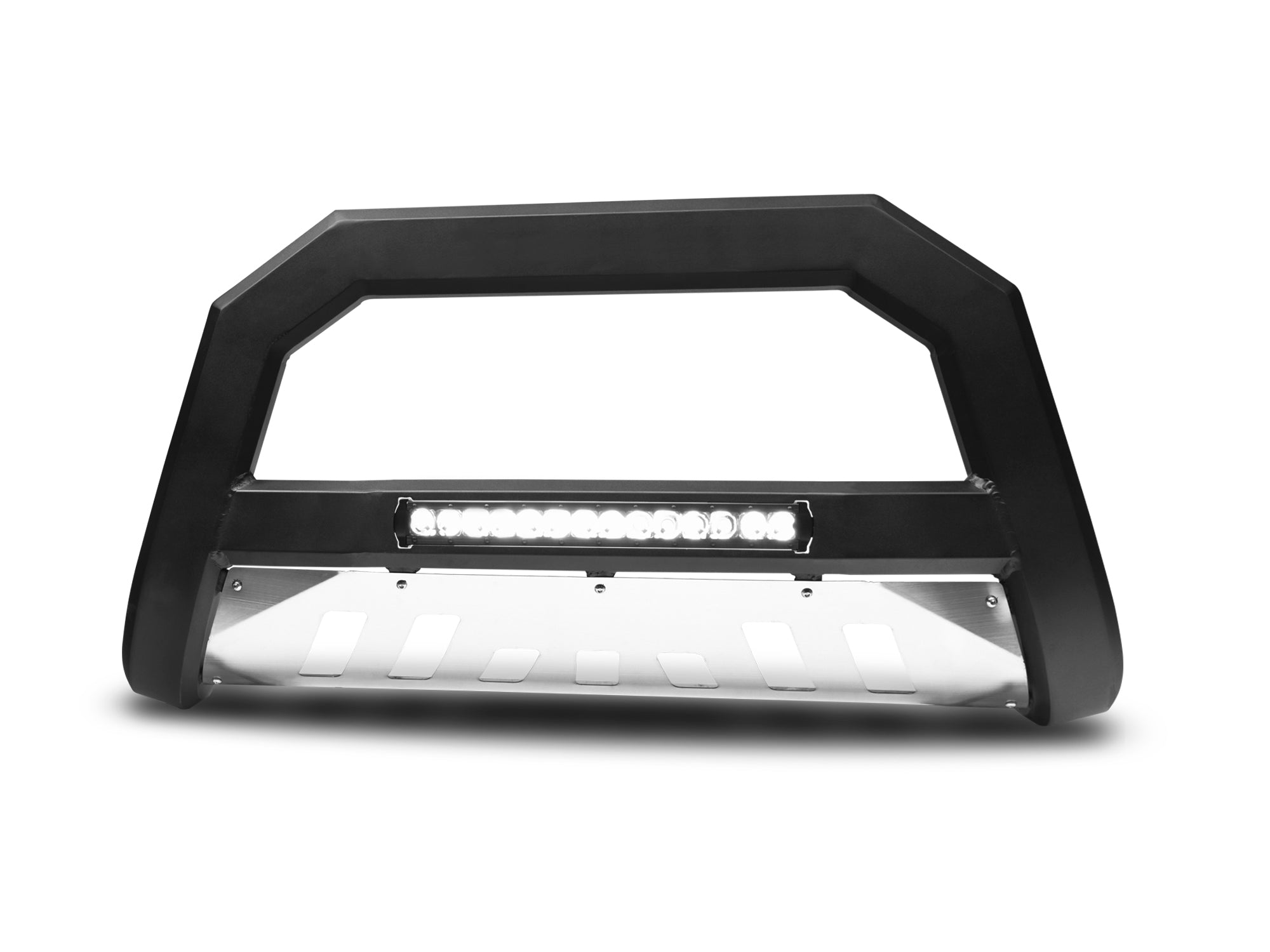 Armordillo 2006-2009 Chrysler Aspen Ar Series Bull Bar W/Led - Matte Black W/Aluminum Skid Plate
