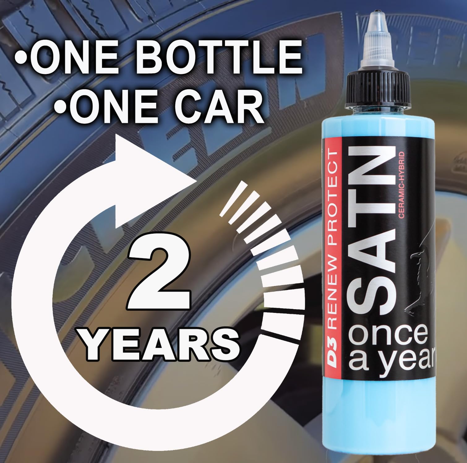 Satn 8Oz | Low-Gloss Ceramic-Hybrid Protectant | Safe For Motorcycles, Golf Carts, Rvs | Trim & Tire Preservation, Oem Restorer