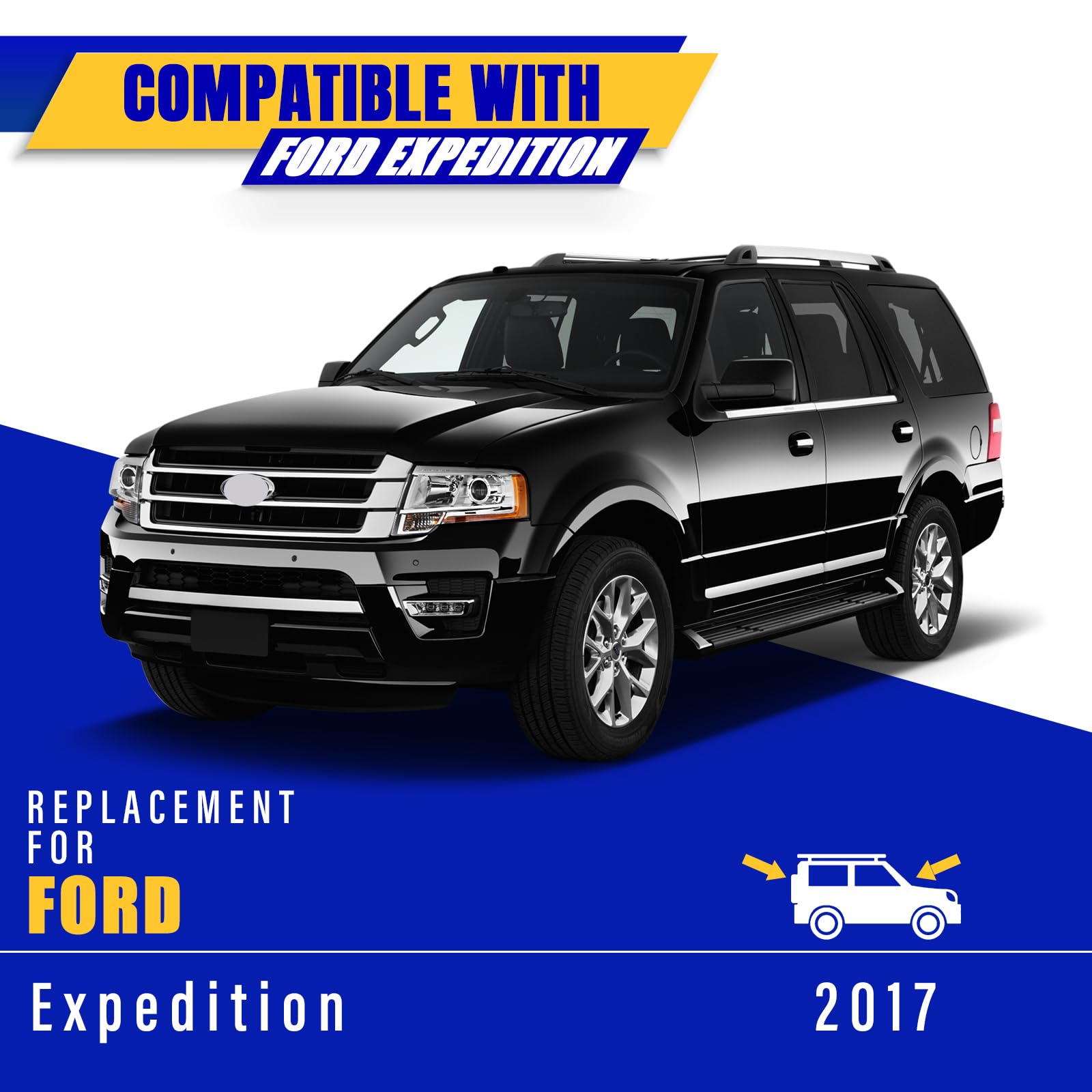 3 Wipers Replacement For 2017 Ford Expedition, Windshield Wiper Blades Original Equipment Replacement - 22''/22''/15'' (Set Of 3