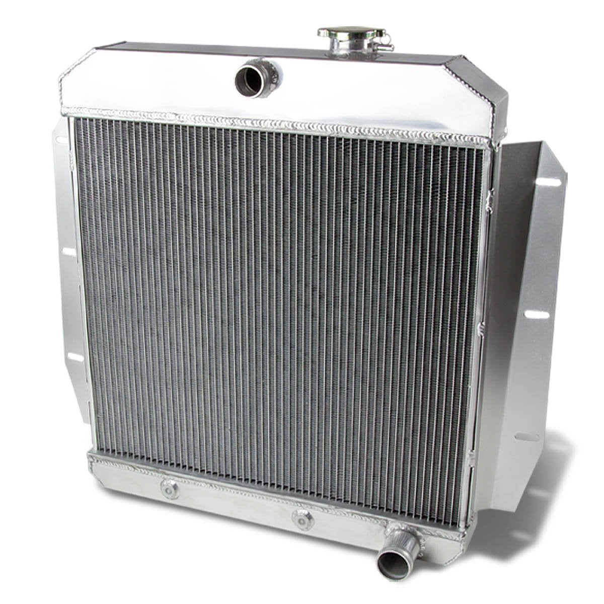 DNA MOTORING RA-CHEVYT55-3 3-Row Full Aluminum Radiator Compatible with Chevy C-/K-Series, 3100/3600/3700/3800/3900 1955-1959; C